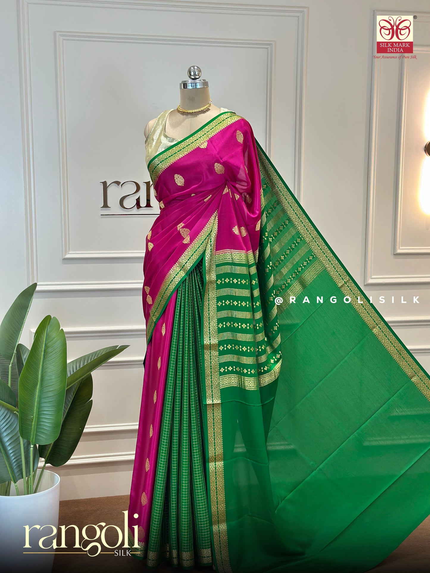 Pure Mysore Silk Saree – Silk Mark Certified with Exquisite Patli Pallu Design - Post 575