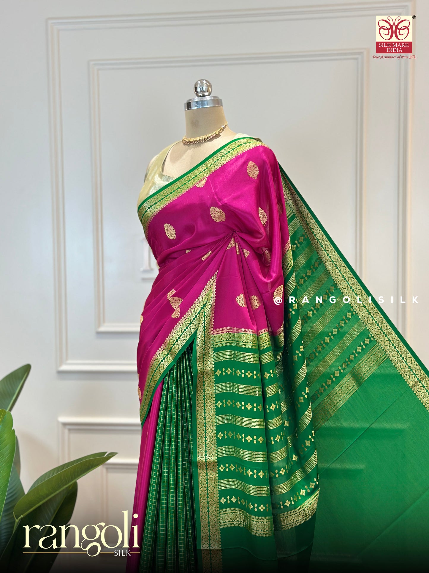 Pure Mysore Silk Saree – Silk Mark Certified with Exquisite Patli Pallu Design - Post 575