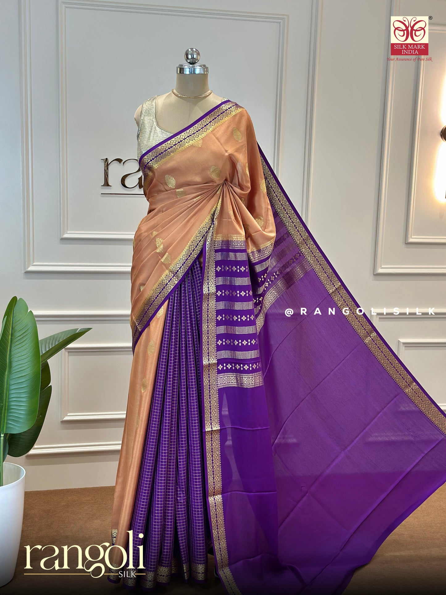 Pure Mysore Silk Saree – Silk Mark Certified with Exquisite Patli Pallu Design - Post 575