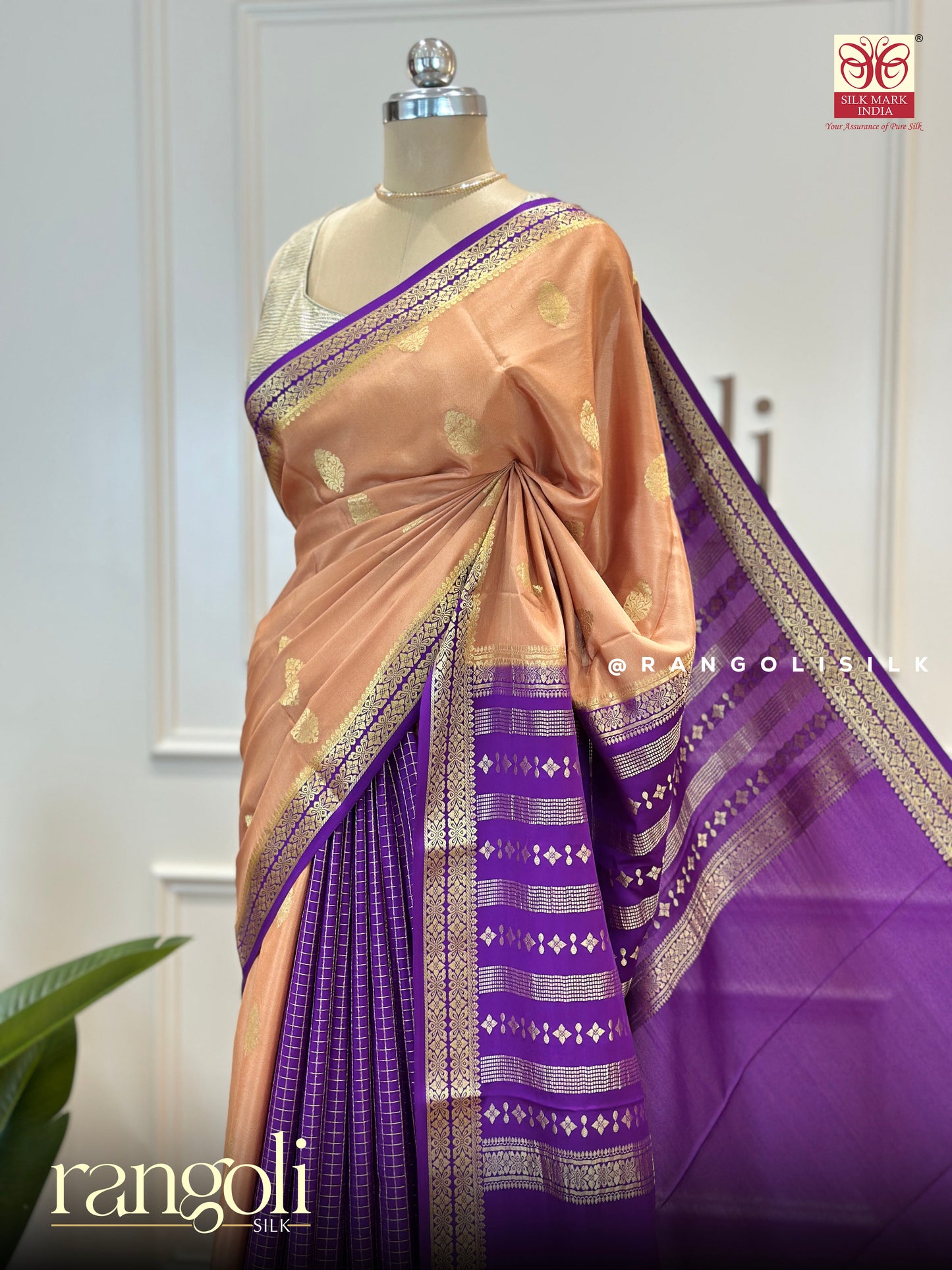 Pure Mysore Silk Saree – Silk Mark Certified with Exquisite Patli Pallu Design - Post 575