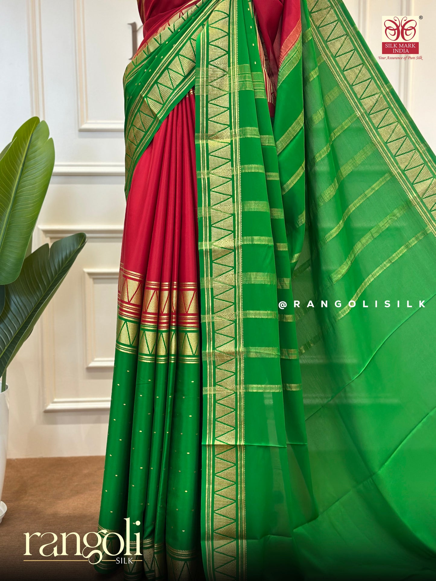 Pure Crepe Silk Saree in Dual Tone Shades with Zari Borders - Post 463