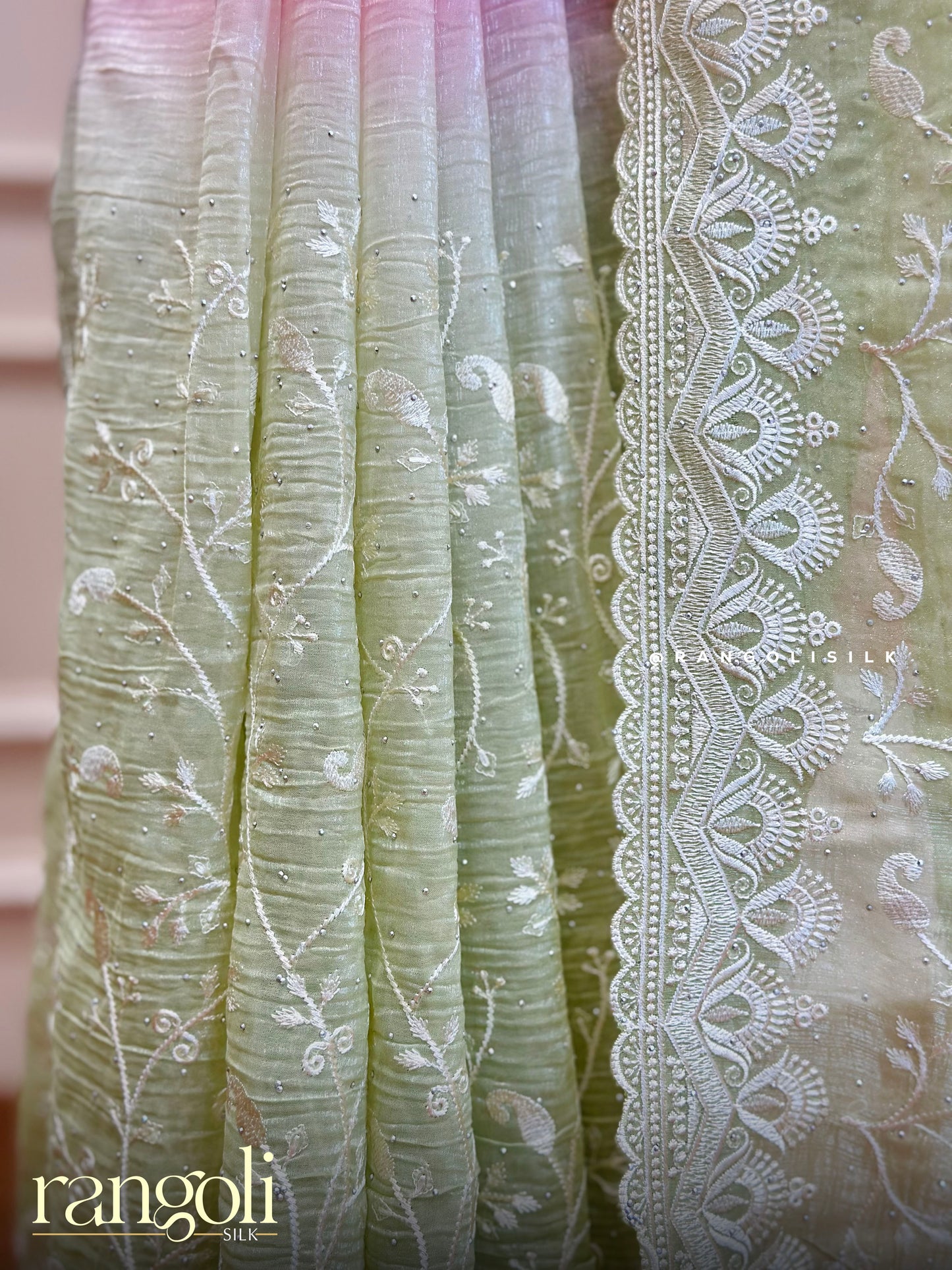 Designer Double Shade Sarees with Embroidery - Post 358