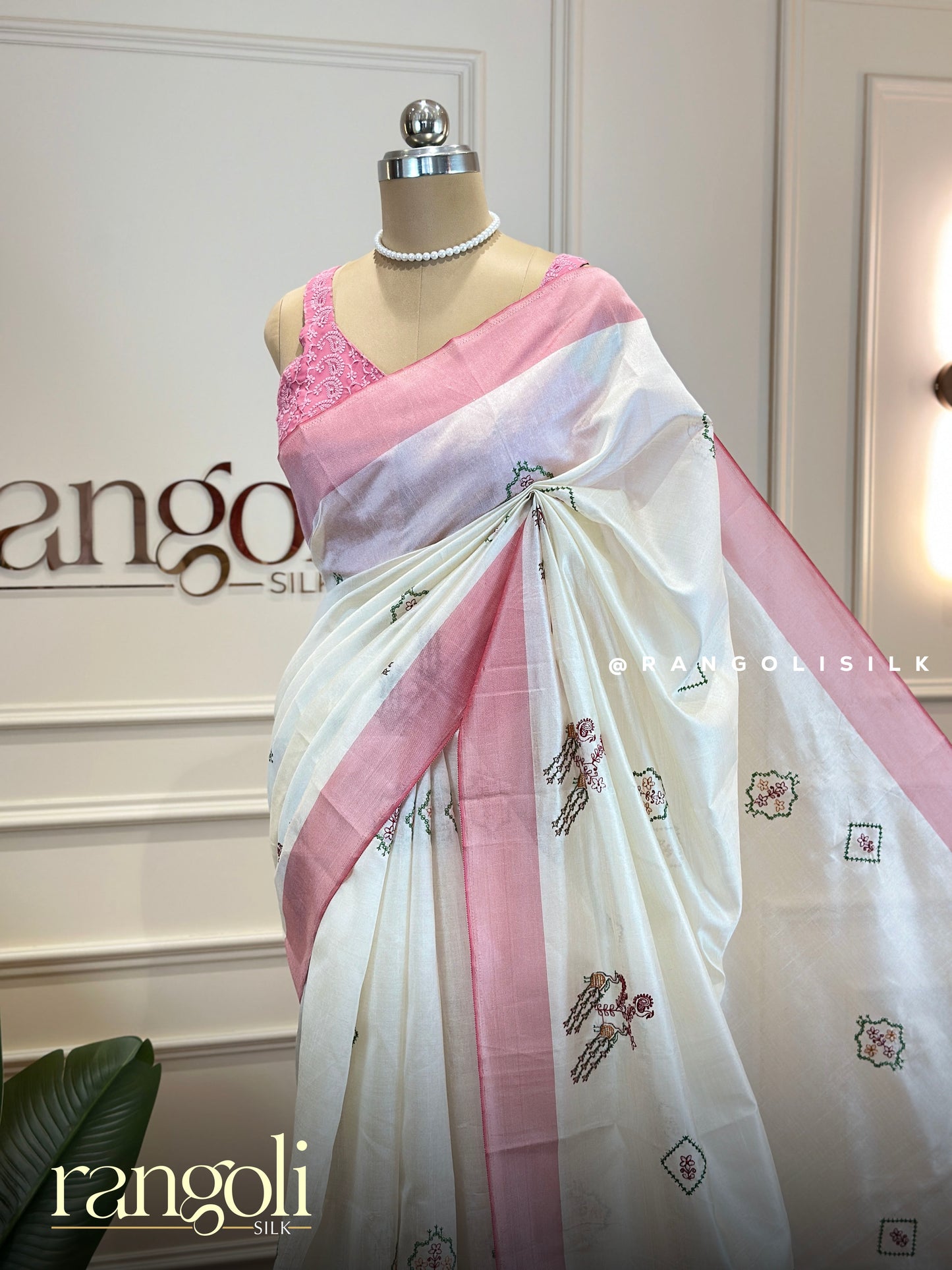 Soft Raw Silk Saree with Pastel Accents - Post 755