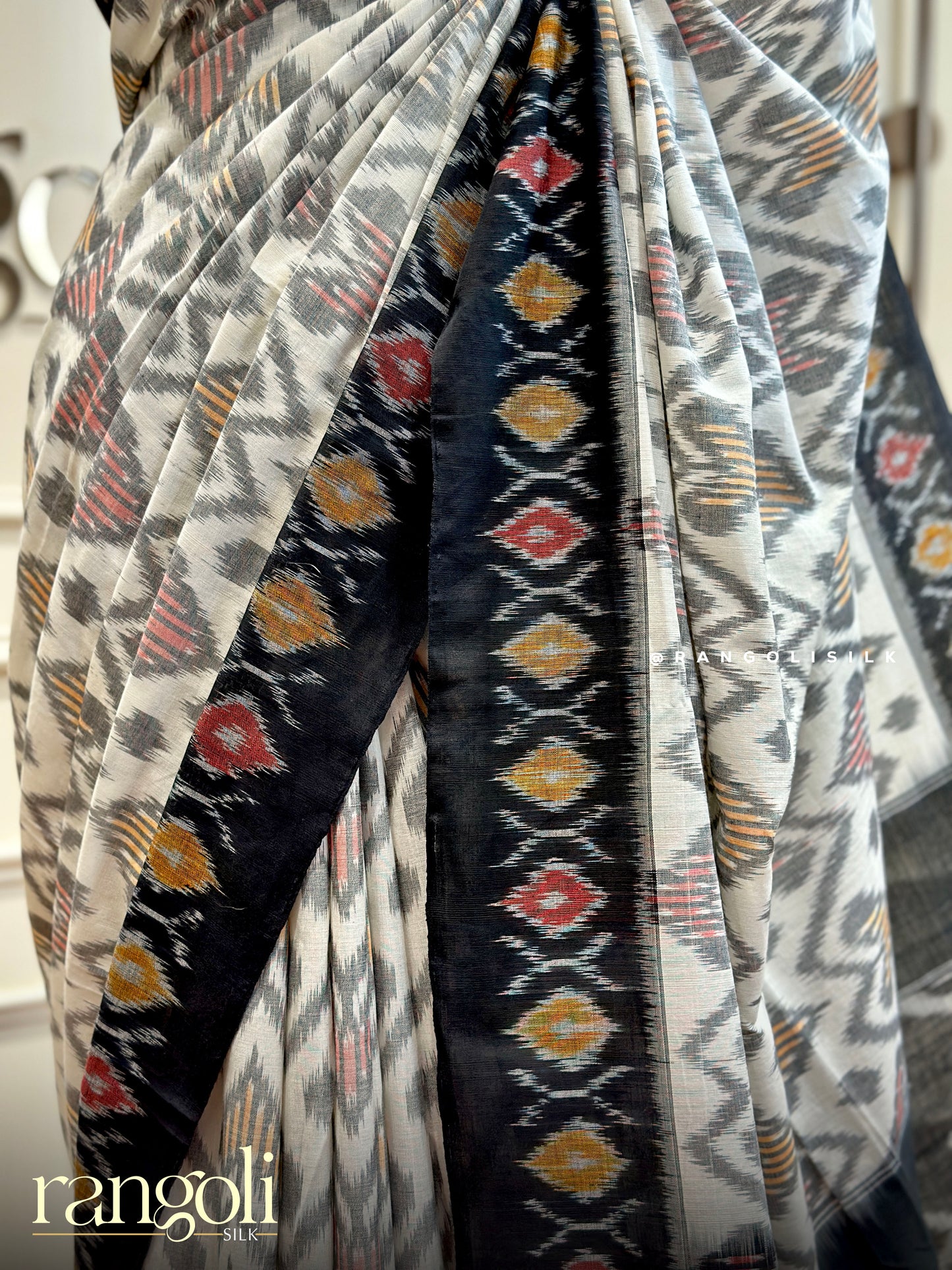 Pure Cotton Printed Saree with Contrast Borders - Post 357