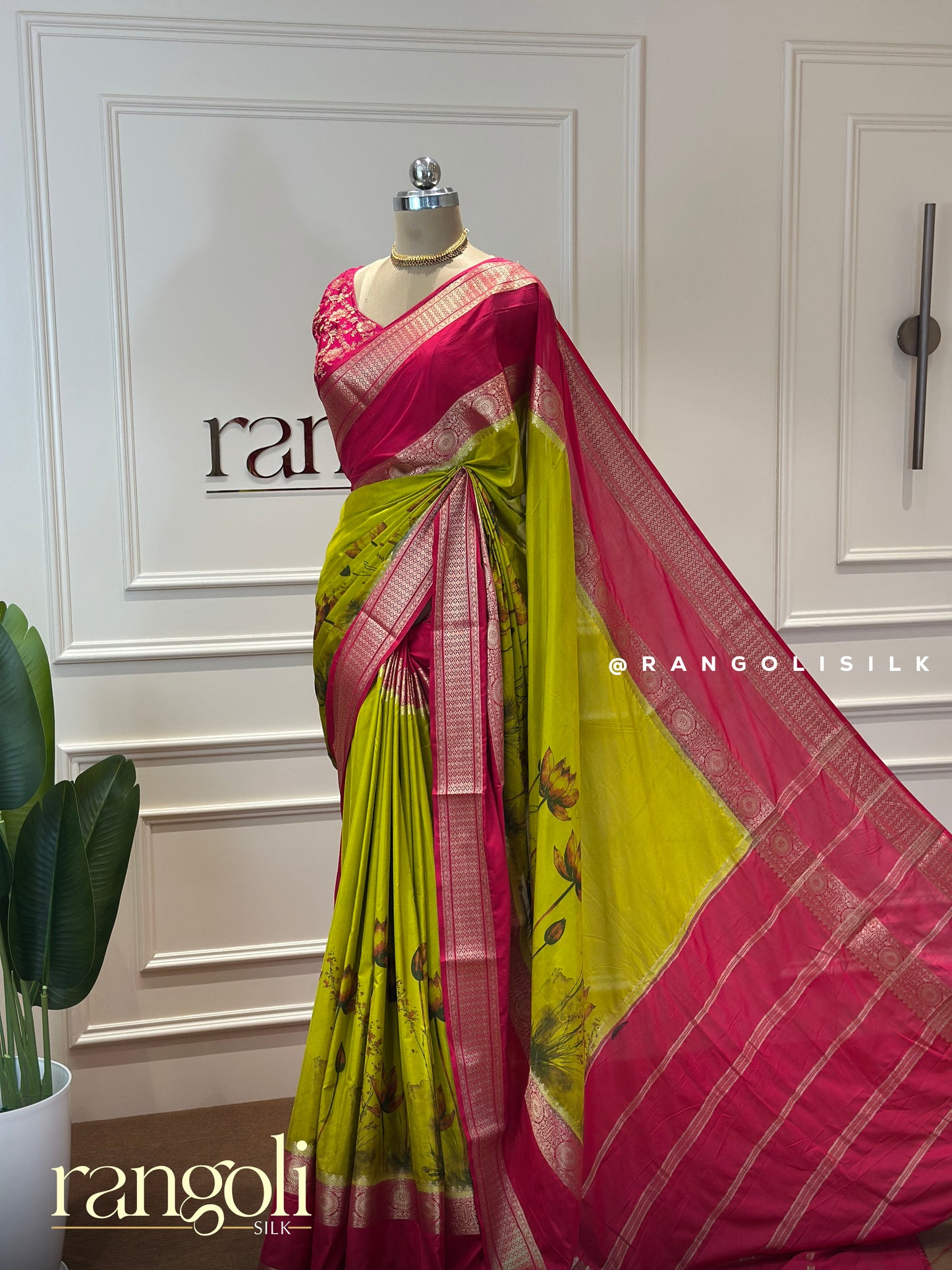 Semi Mysore Silk Saree in Kalamkari Pattern - Post 467