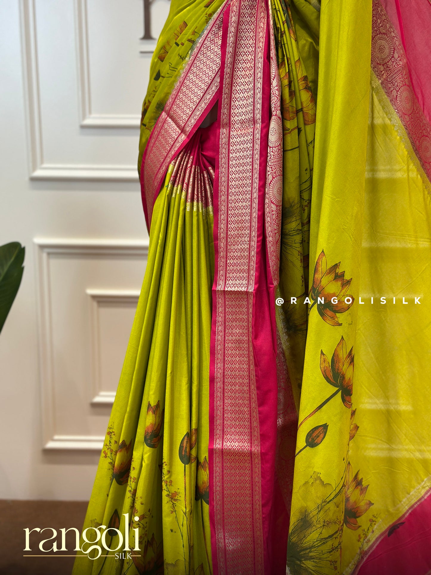 Semi Mysore Silk Saree in Kalamkari Pattern - Post 467