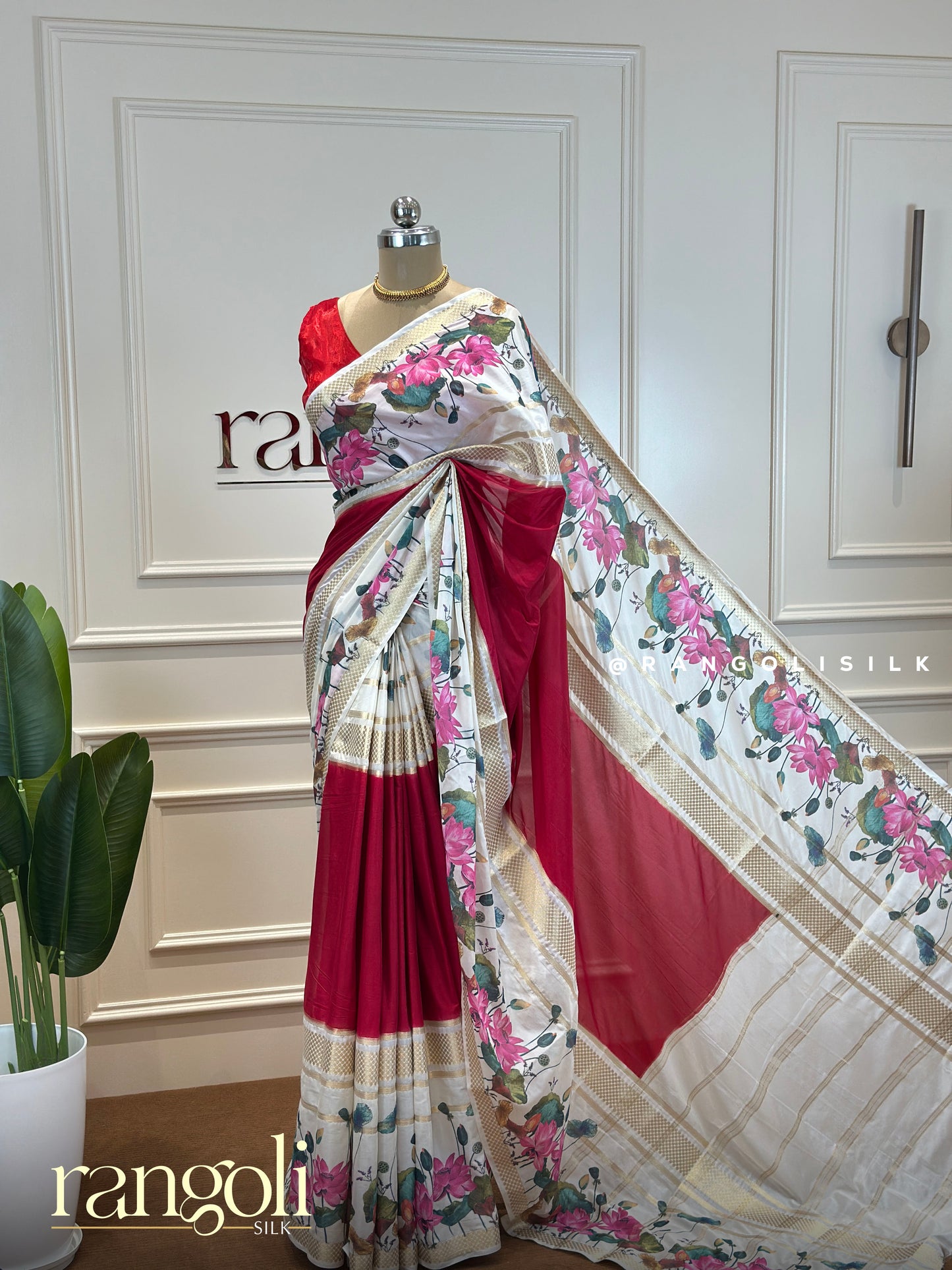 Semi Mysore Silk Saree in Kalamkari Pattern - Post 467