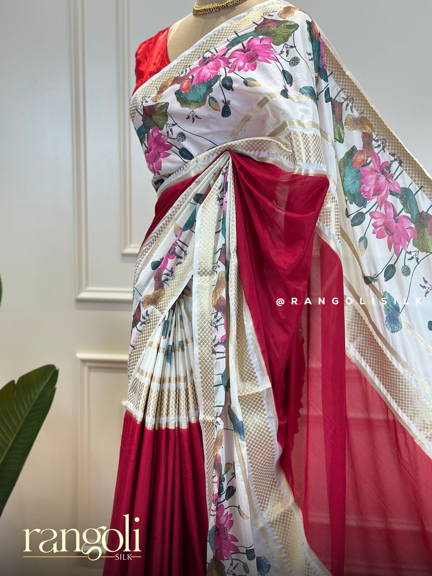 Semi Mysore Silk Saree in Kalamkari Pattern - Post 467