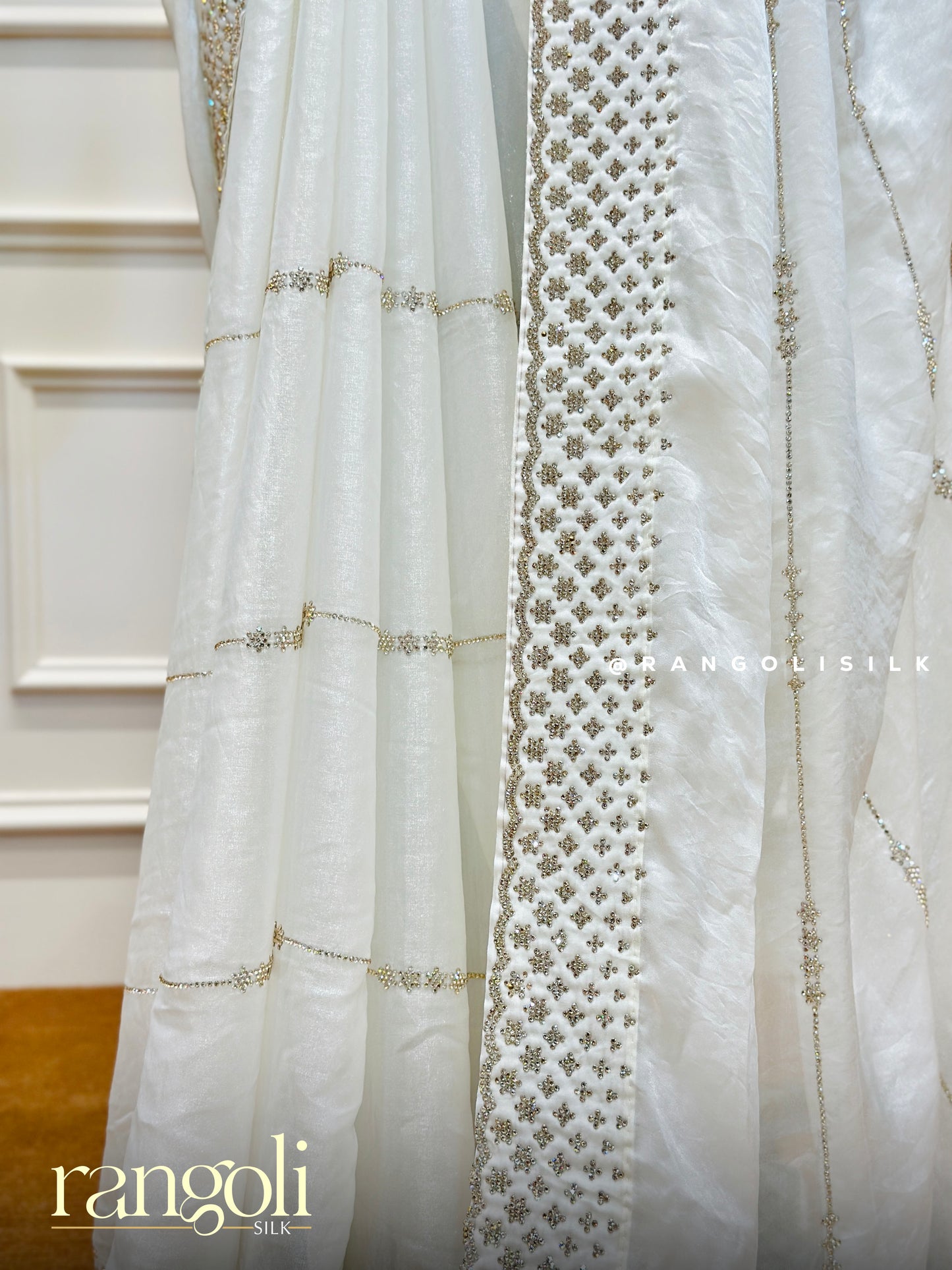 Designer Organza Saree with Stone Work - Post 364