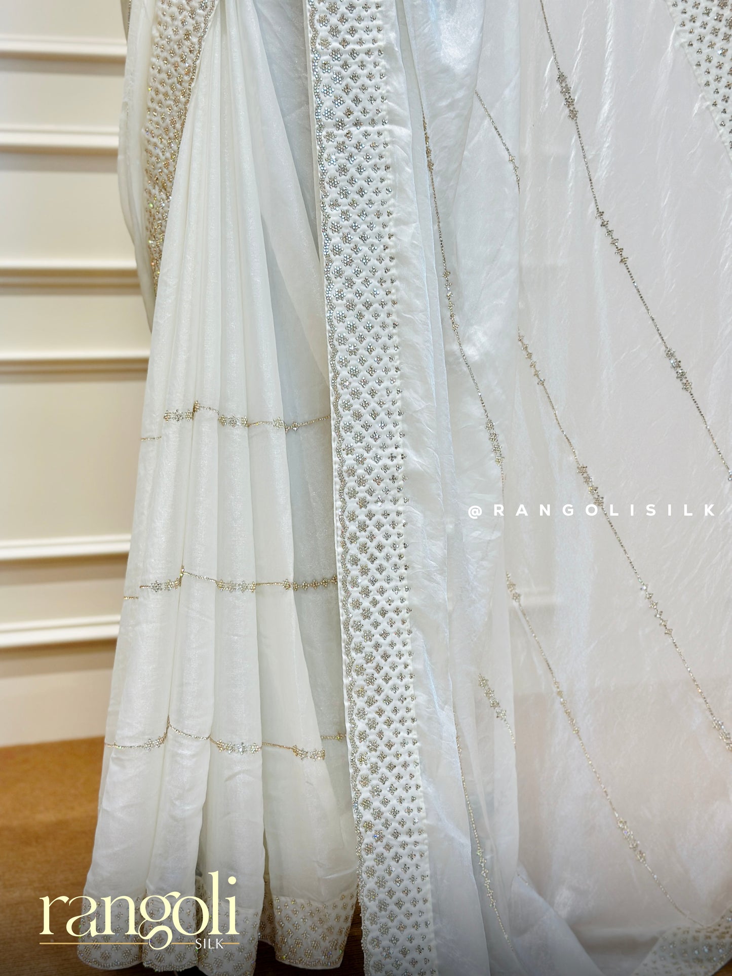 Designer Organza Saree with Stone Work - Post 364