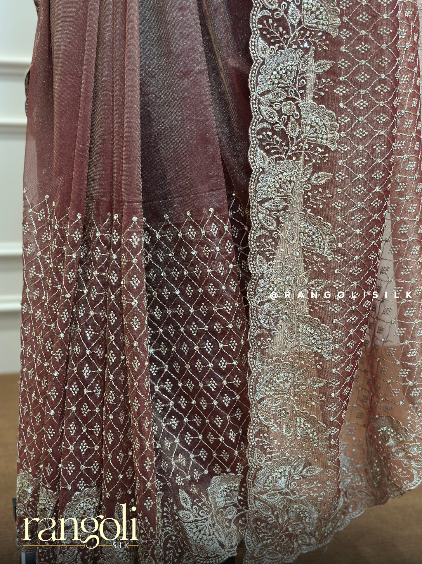 Designer Saree with Silver Zari Work - Post 367