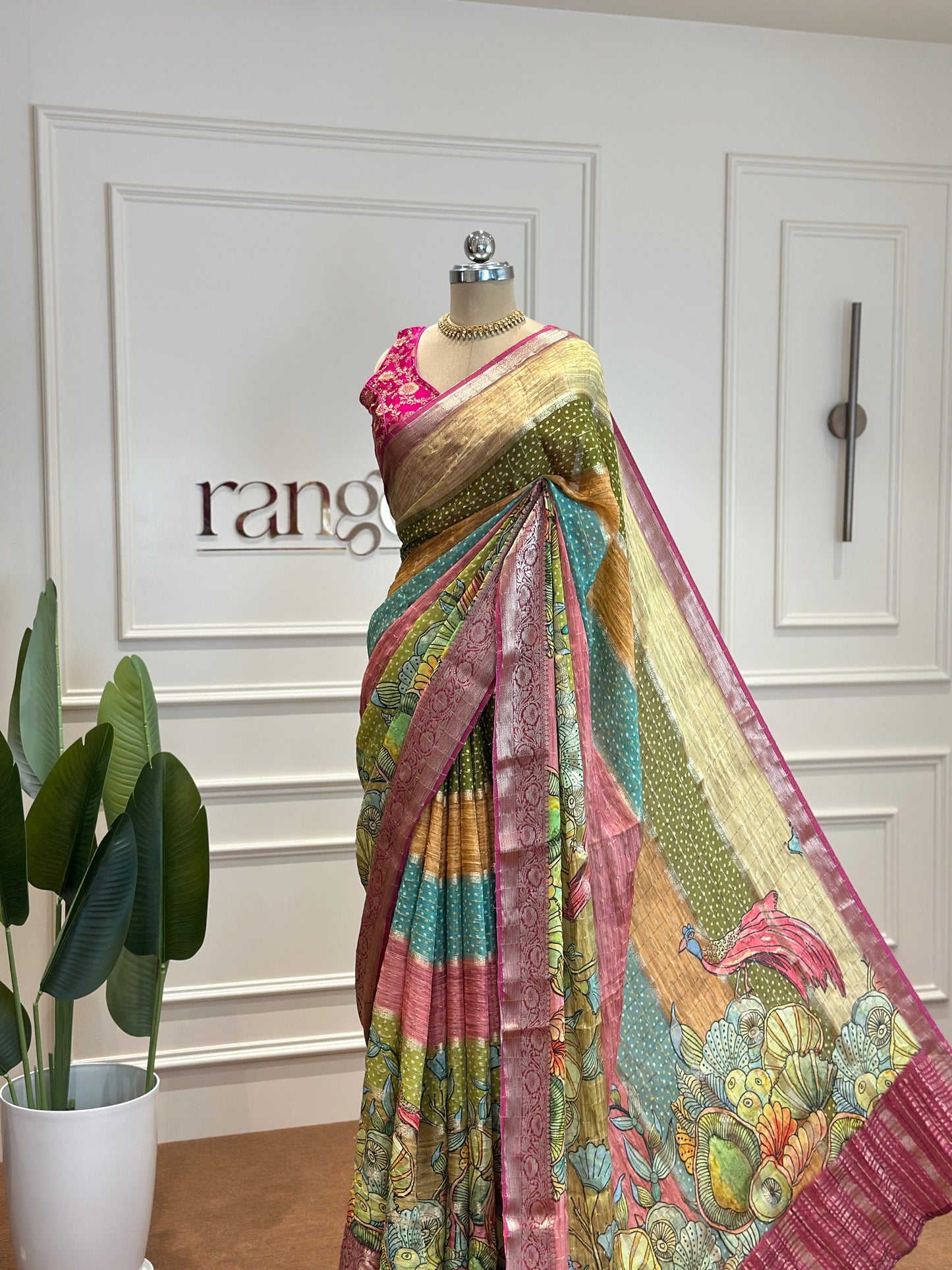 Multicolor Chiffon Banaras Saree - Post 370