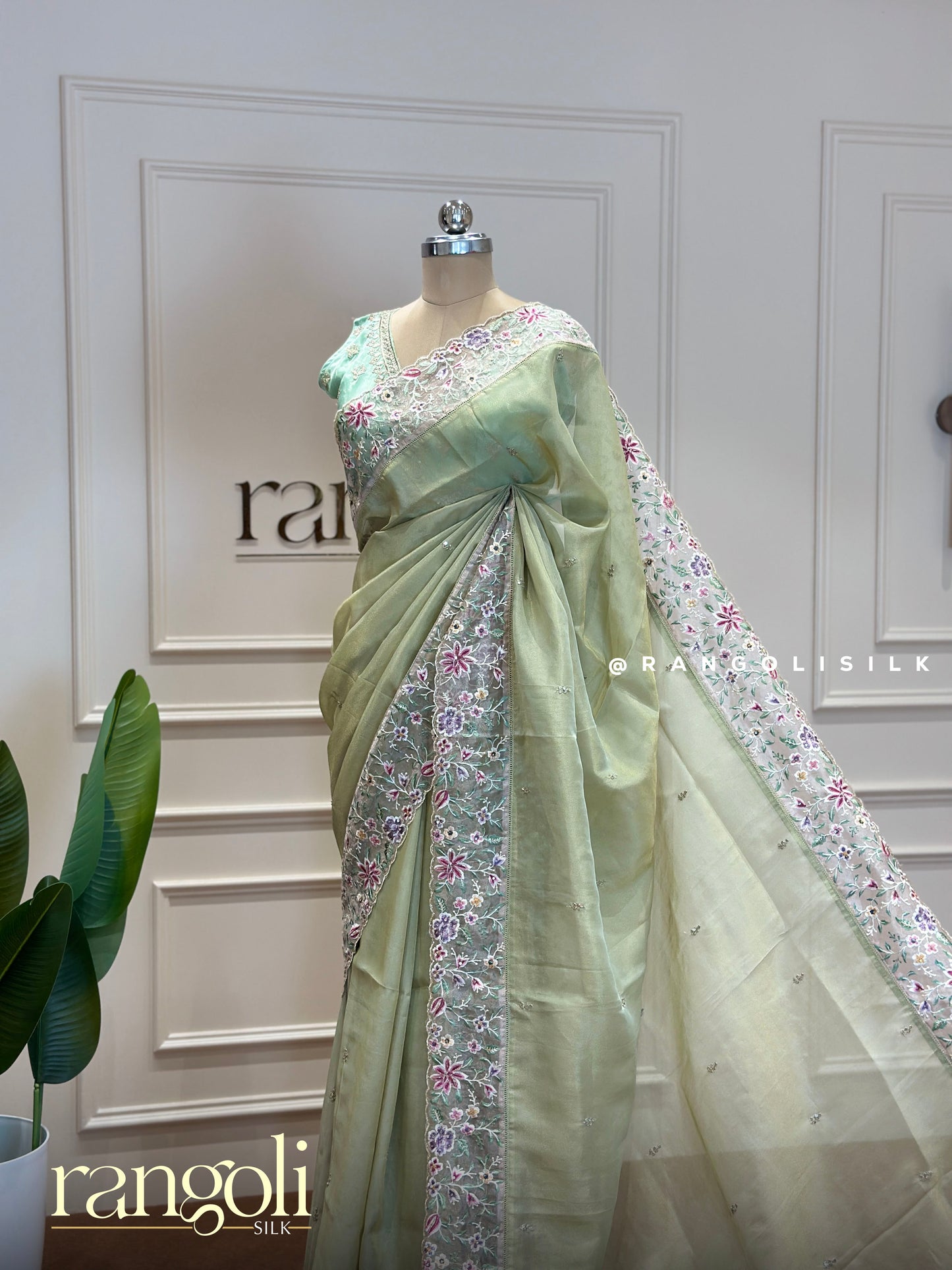 Pastel Designer Saree in Organza Fabric - Post 375
