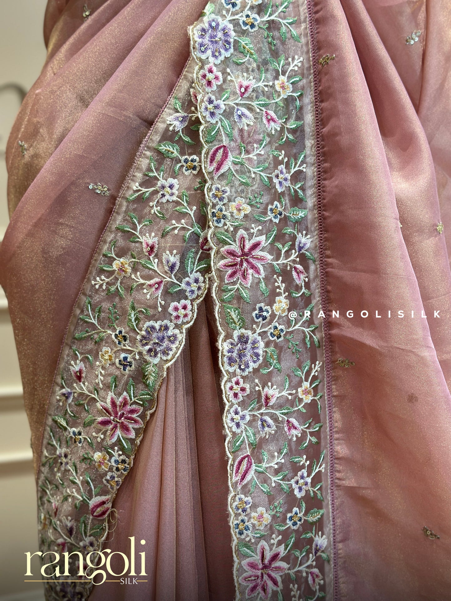 Pastel Designer Saree in Organza Fabric - Post 375