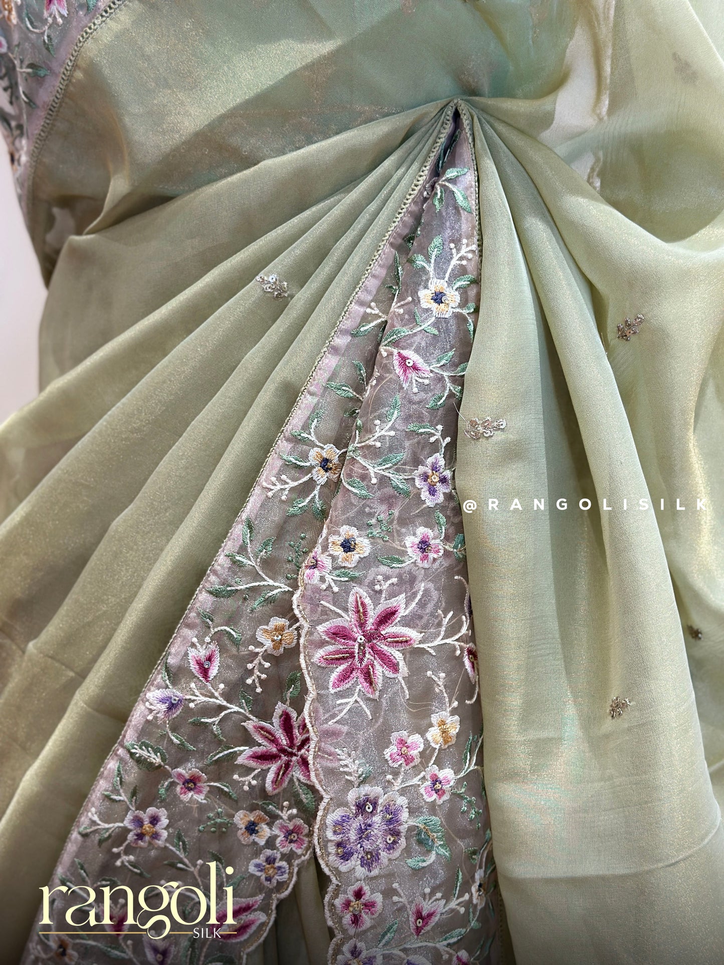 Pastel Designer Saree in Organza Fabric - Post 375