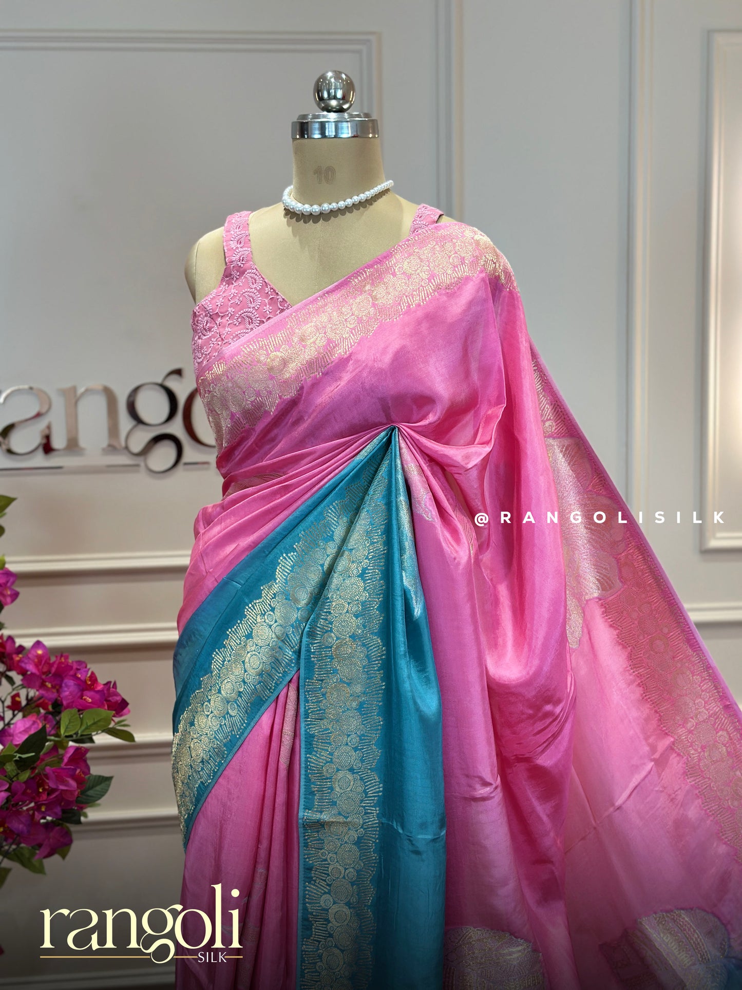 Elegant Double Shade Banaras Saree - Post 898