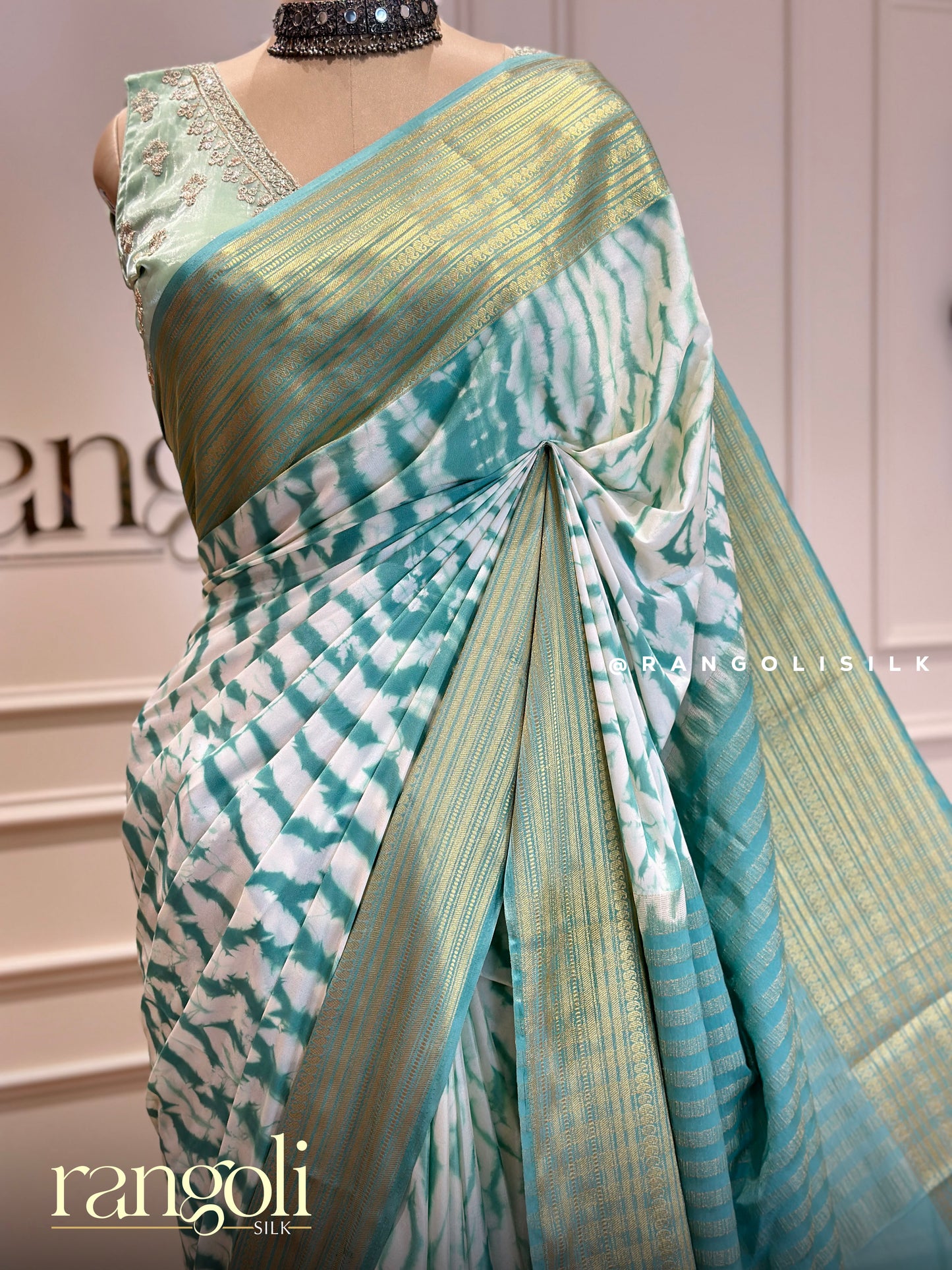 Semi Mysore Silk Saree in Tie and Dye Magic - Post 379