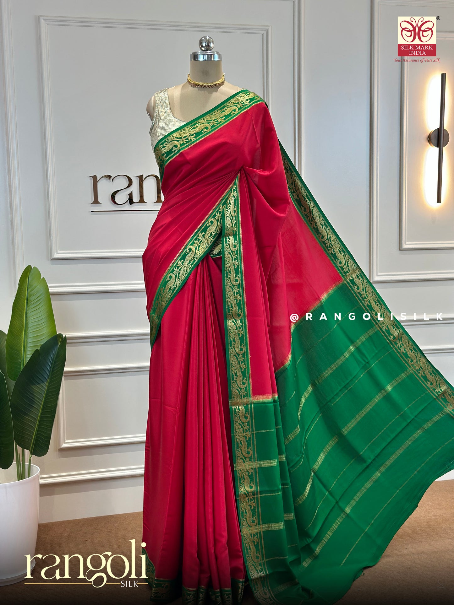 Pure Crepe Silk Saree in Vibrant Shades with Contrast Detailing - Post 483