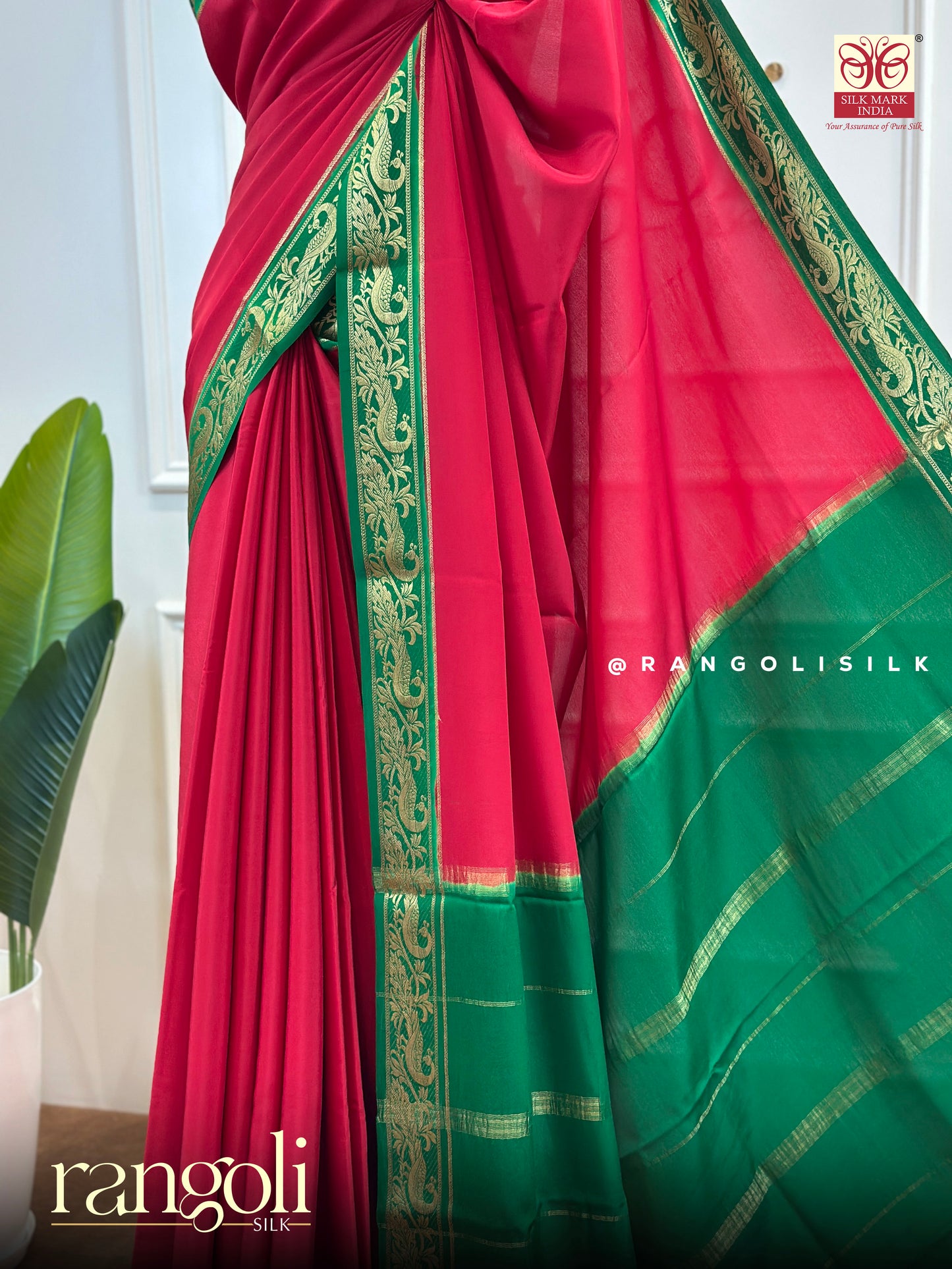 Pure Crepe Silk Saree in Vibrant Shades with Contrast Detailing - Post 483