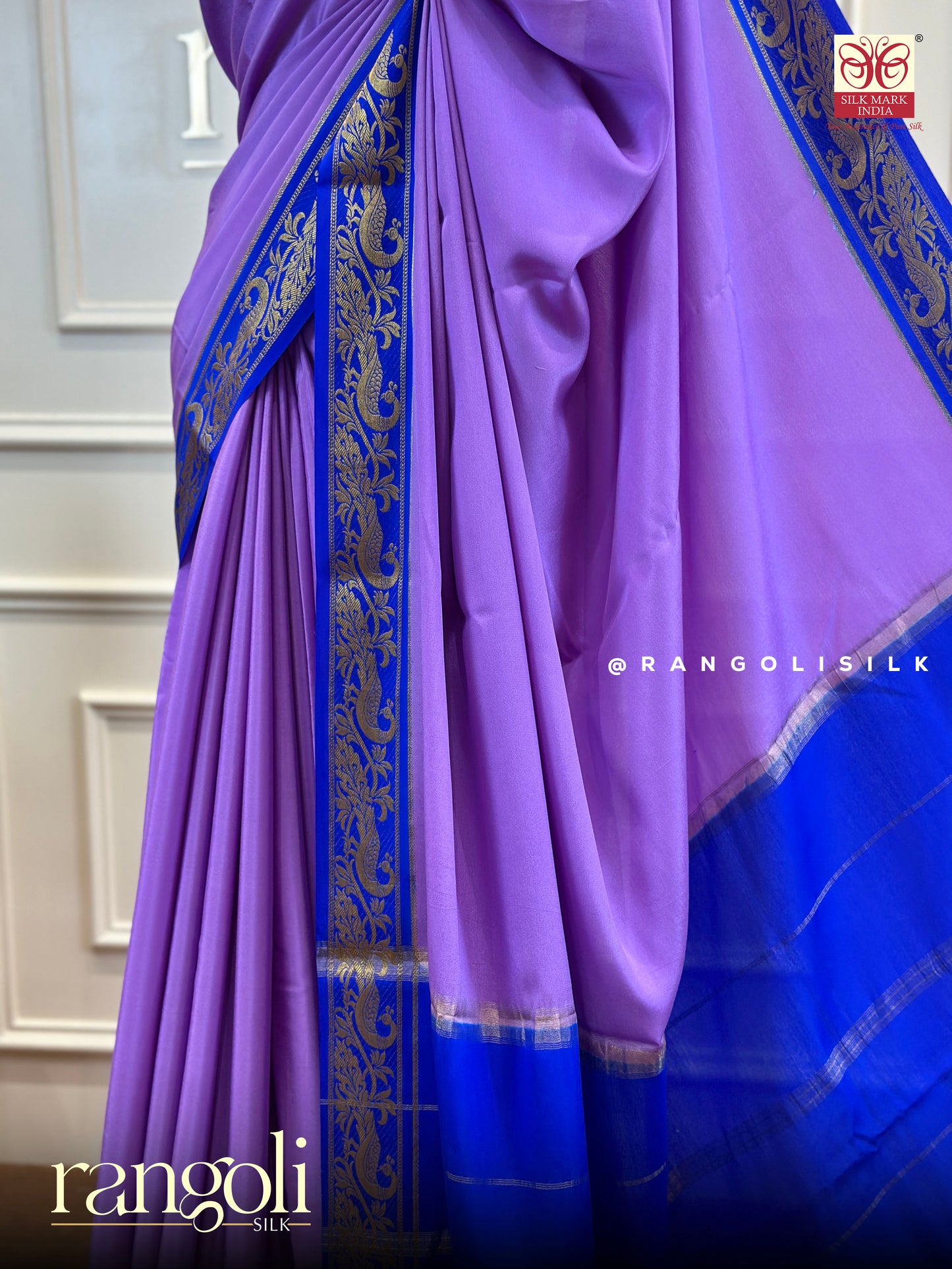 Pure Crepe Silk Saree in Vibrant Shades with Contrast Detailing - Post 483