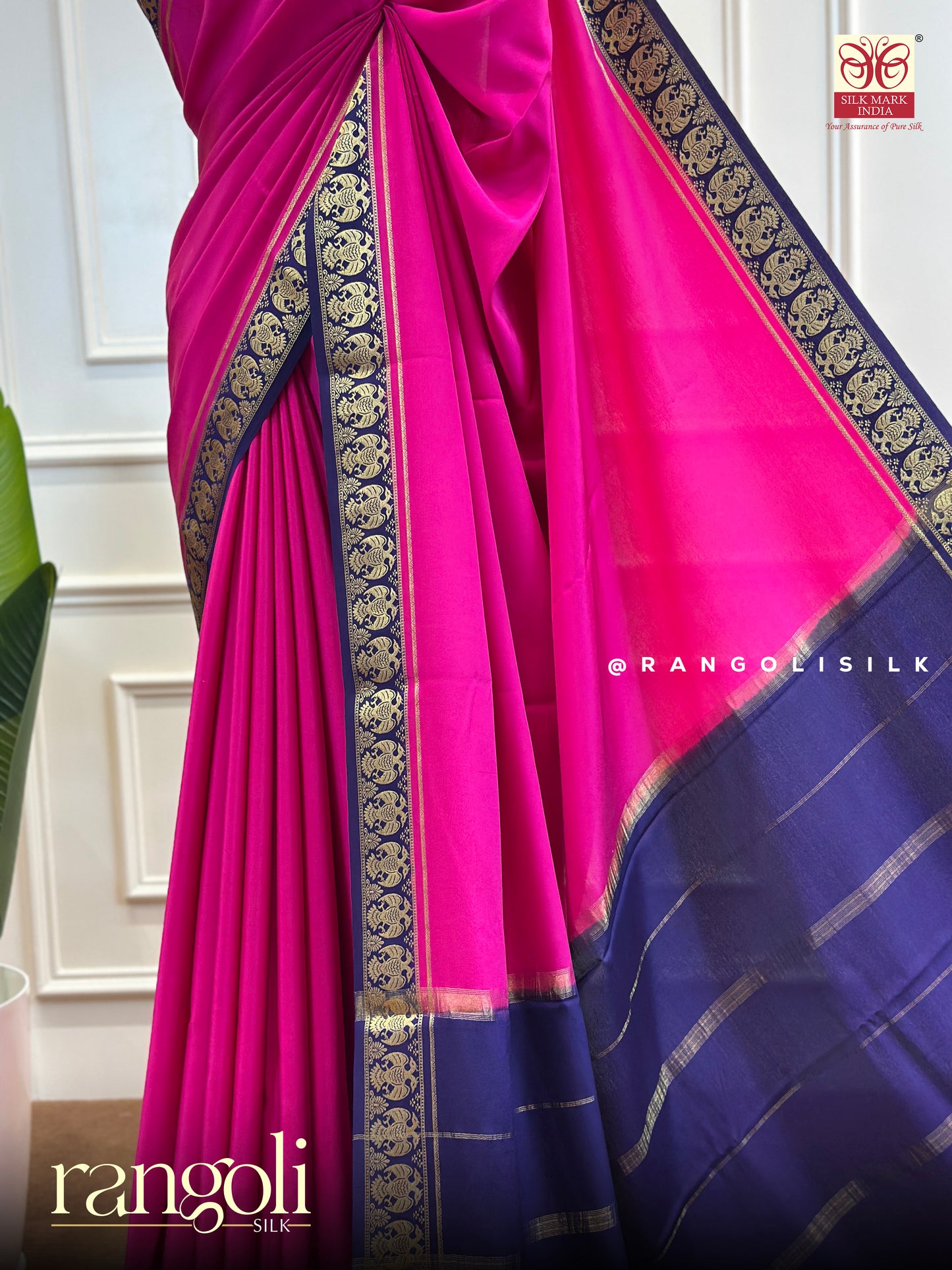 Pure Crepe Silk Saree in Vibrant Shades with Contrast Detailing - Post 483