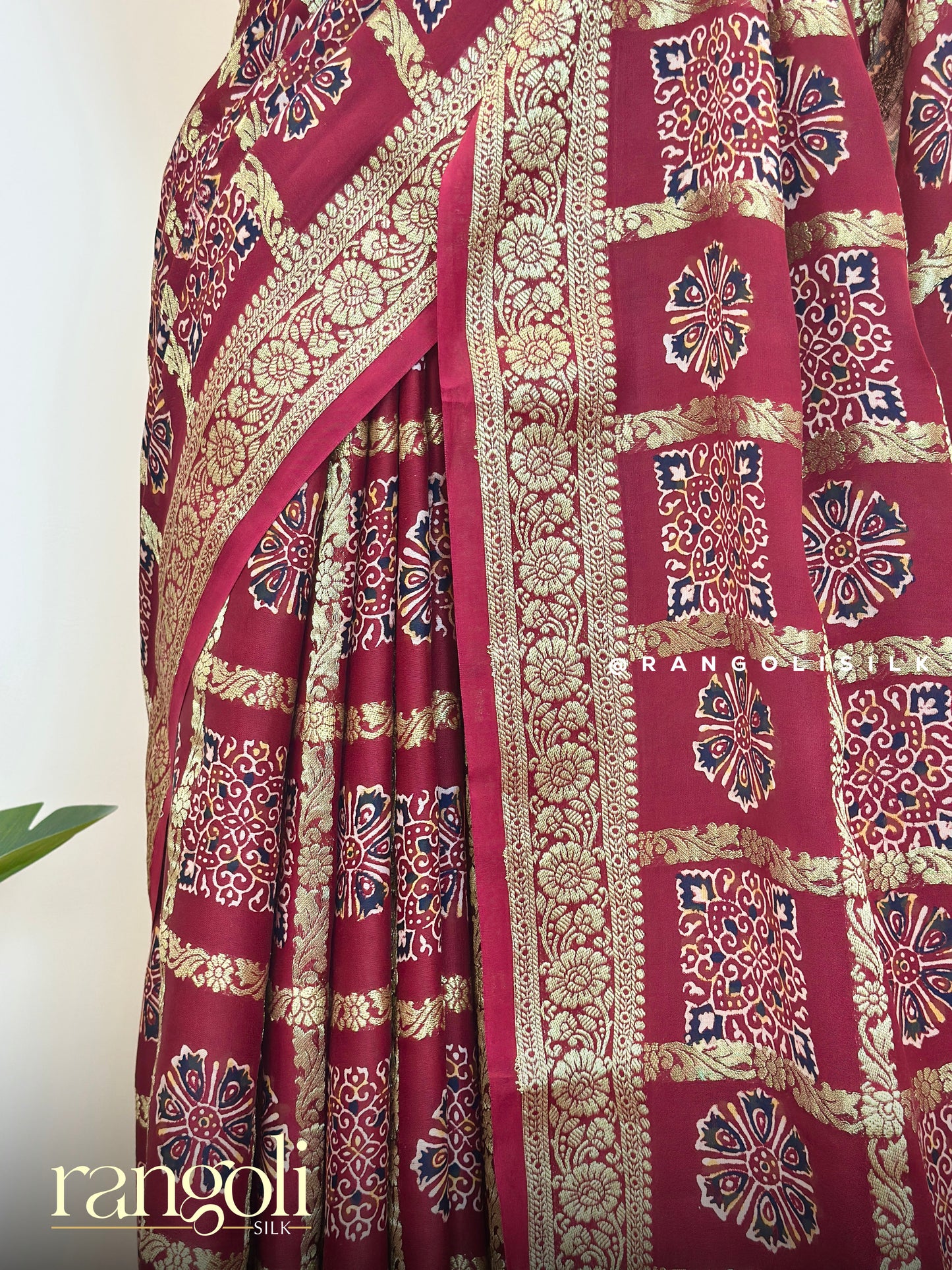 Ajrakh Silk Saree – Elegant Heritage Print with Timeless Luxury - Post 598