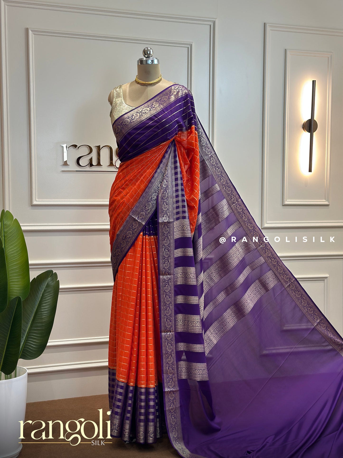 Semi Mysore Silk Saree in Stunning Solid Shade - Post 485