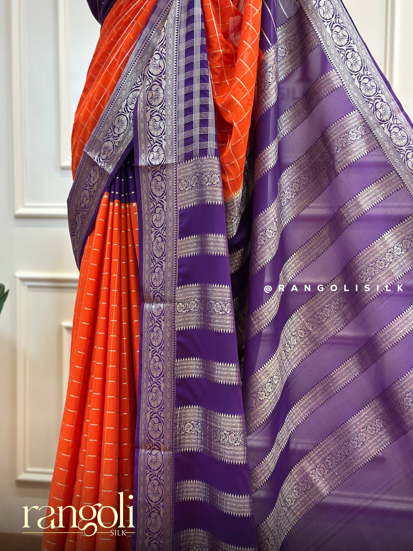 Semi Mysore Silk Saree in Stunning Solid Shade - Post 485