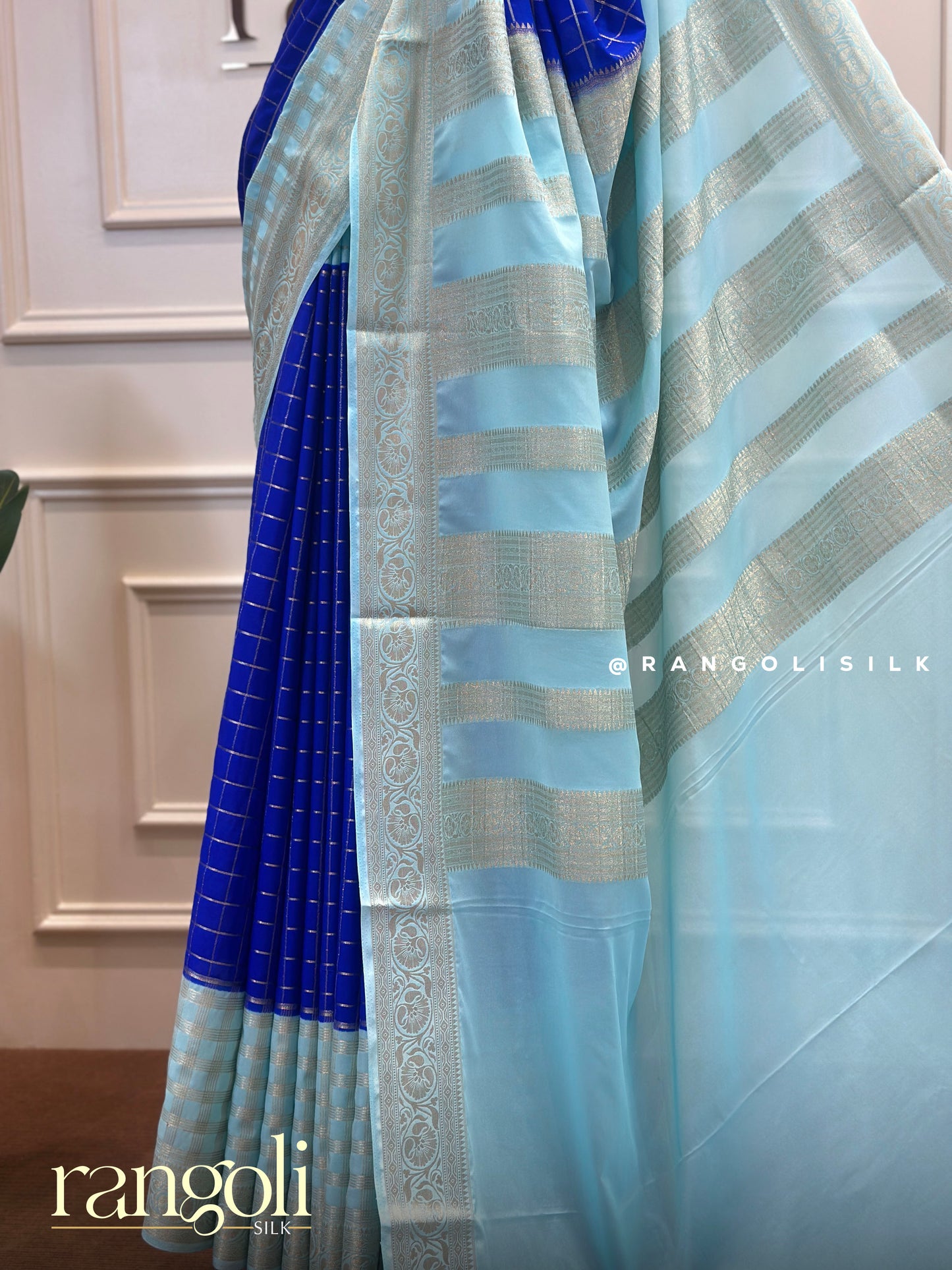 Semi Mysore Silk Saree in Stunning Solid Shade - Post 485