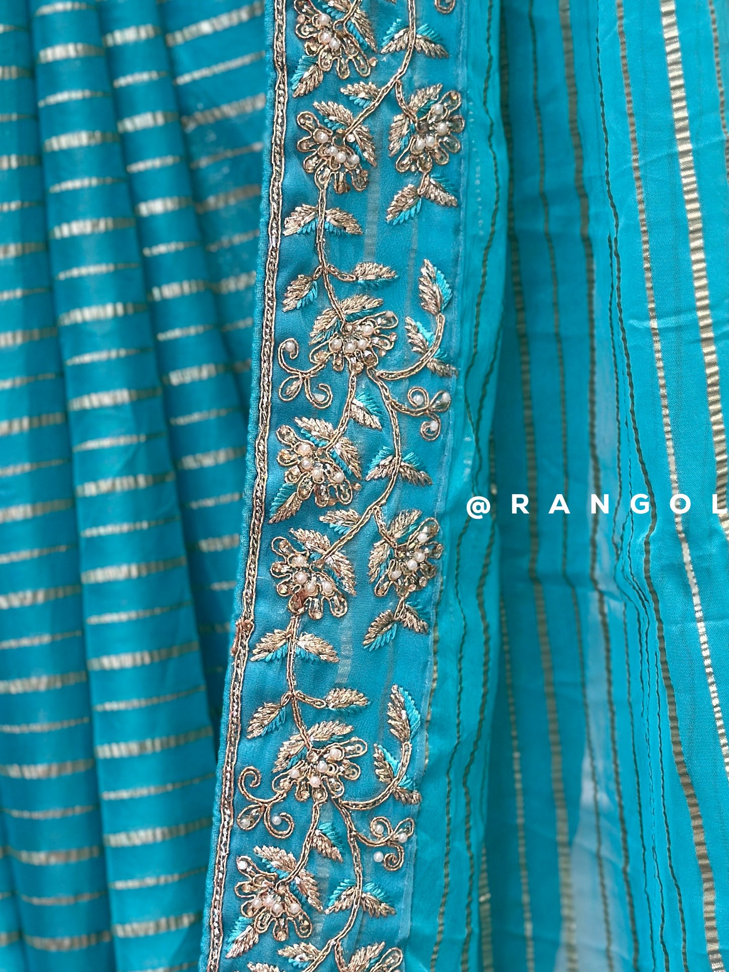 Designer Saree with Stone Work Border - Post 390