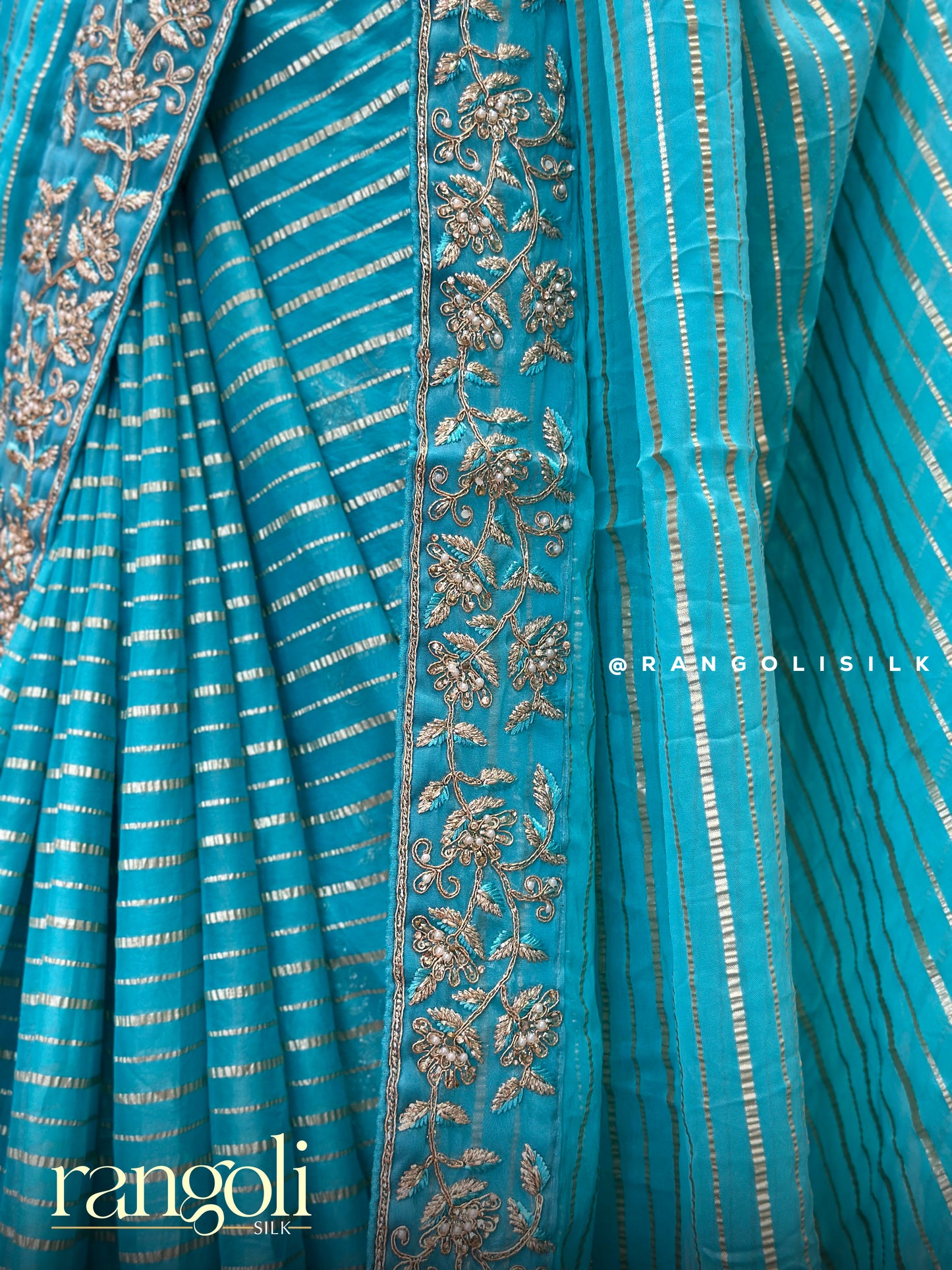 Designer Saree with Stone Work Border - Post 390