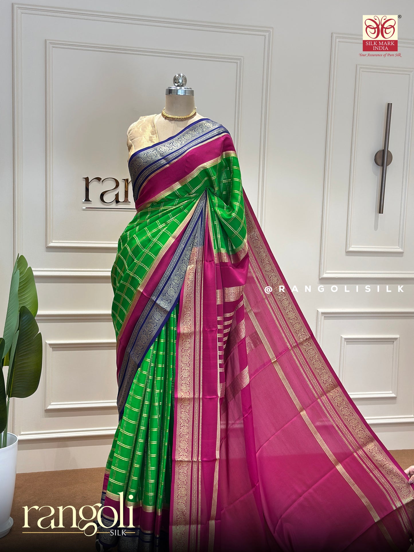 Pure Crepe Silk Sarees with Triple Contrast Color Design - Post 396