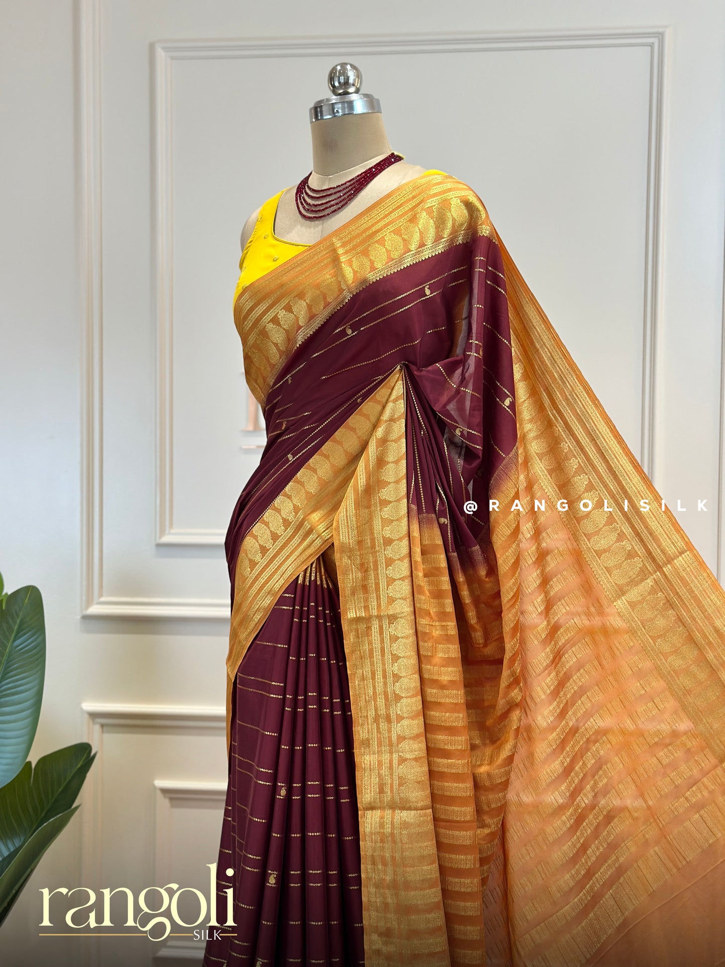 Semi Mysore Silk Saree with Rich Contrast Borders - Post 489