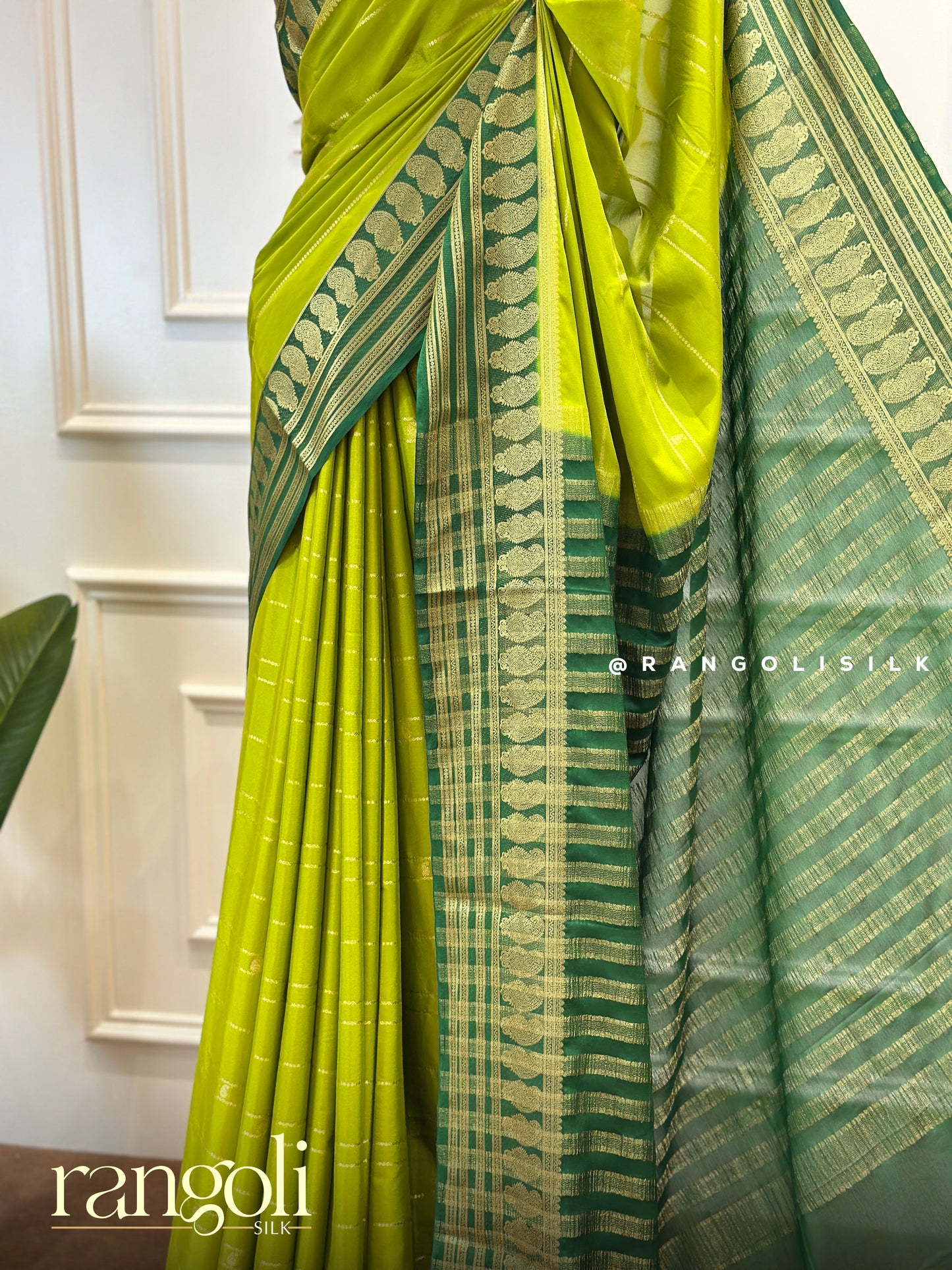 Semi Mysore Silk Saree with Rich Contrast Borders - Post 489