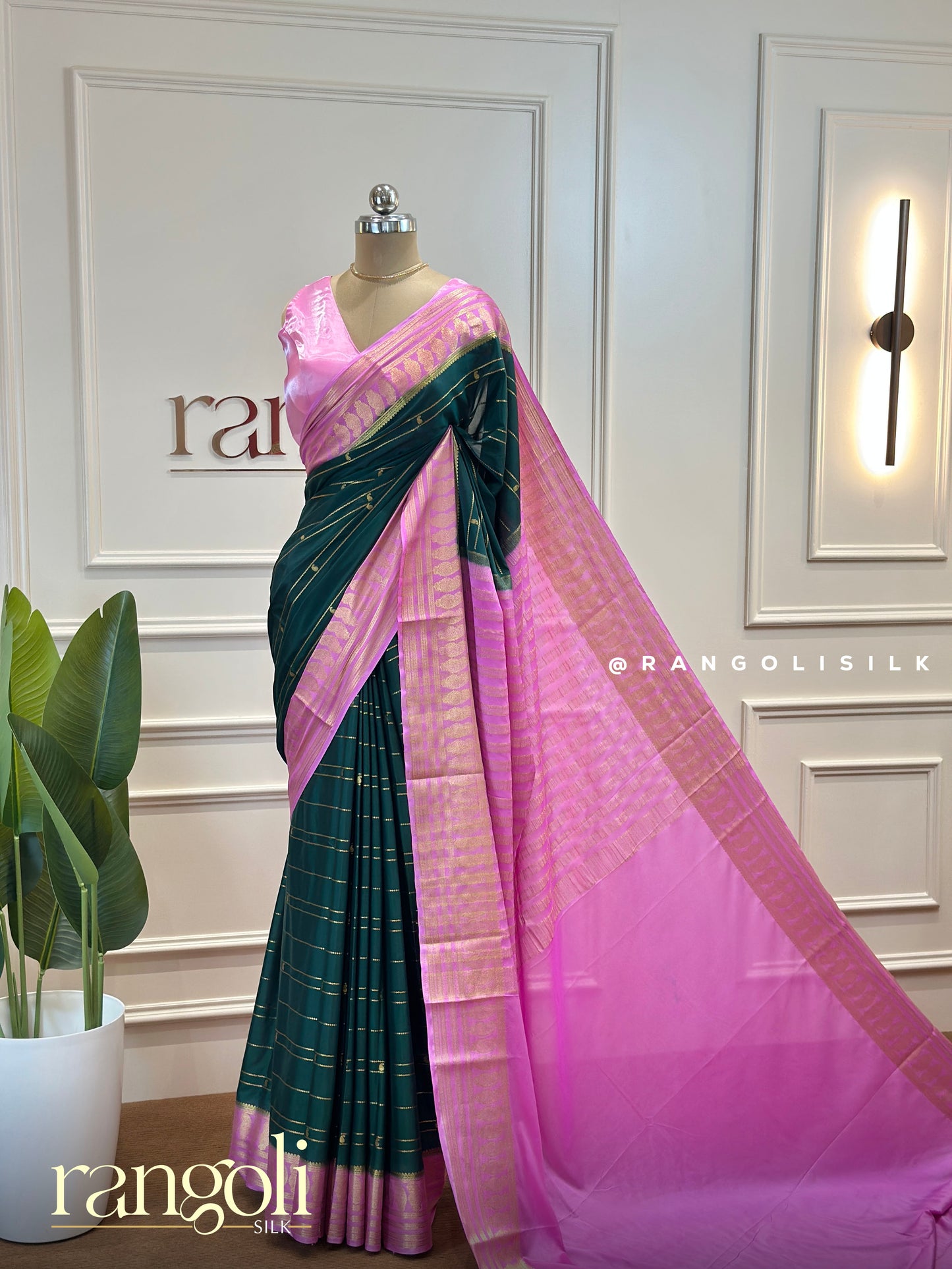 Semi Mysore Silk Saree with Rich Contrast Borders - Post 489