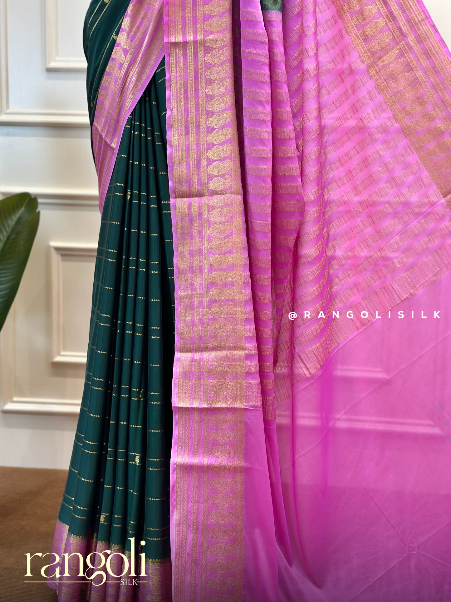 Semi Mysore Silk Saree with Rich Contrast Borders - Post 489