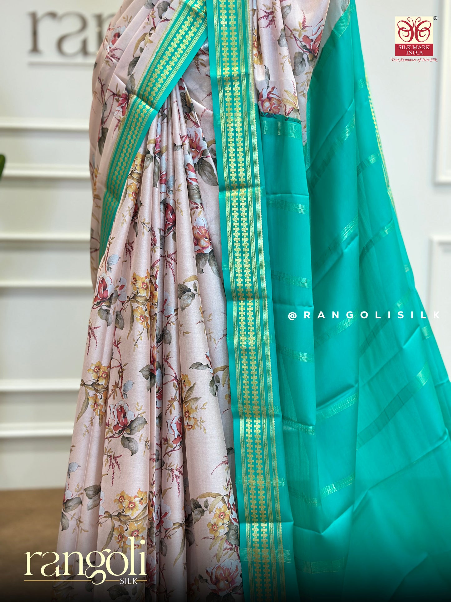 Pure Crepe Silk Saree with Elegant Floral Designs - Post 400