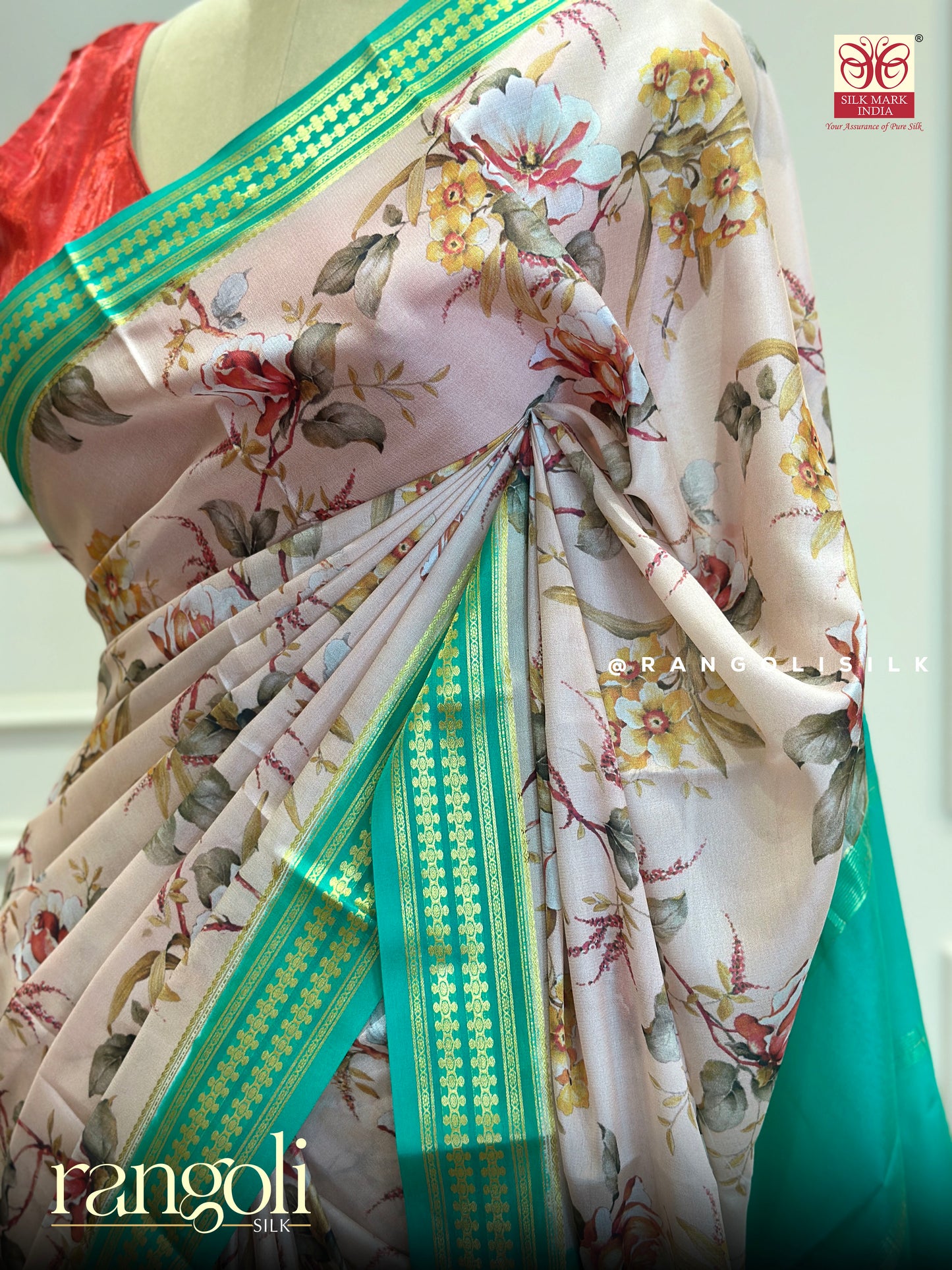 Pure Crepe Silk Saree with Elegant Floral Designs - Post 400