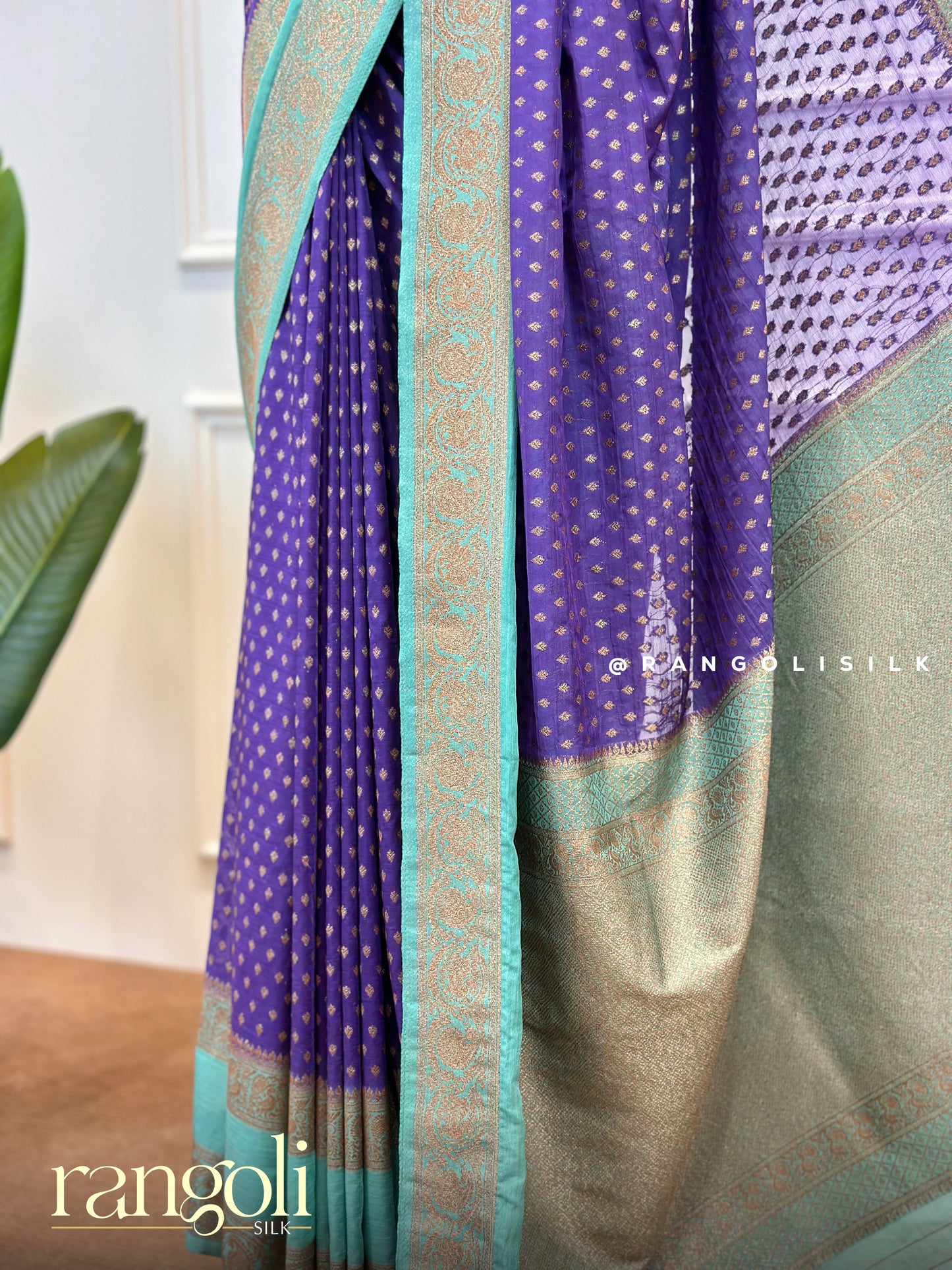 Banarasi Khaddi Georgette Saree with Zari Buttas - Post 493