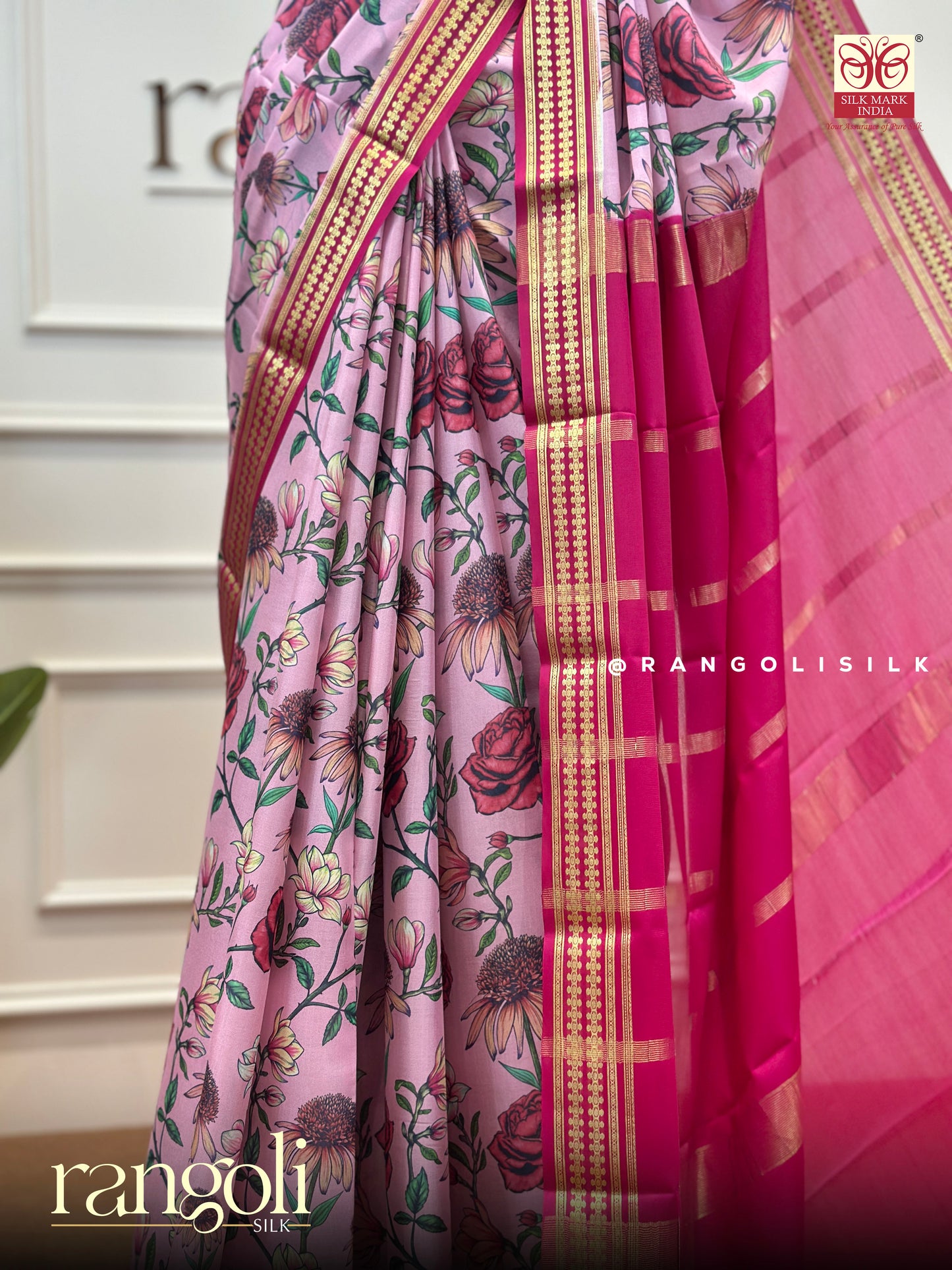 Pure Crepe Silk Saree with Elegant Floral Designs - Post 400