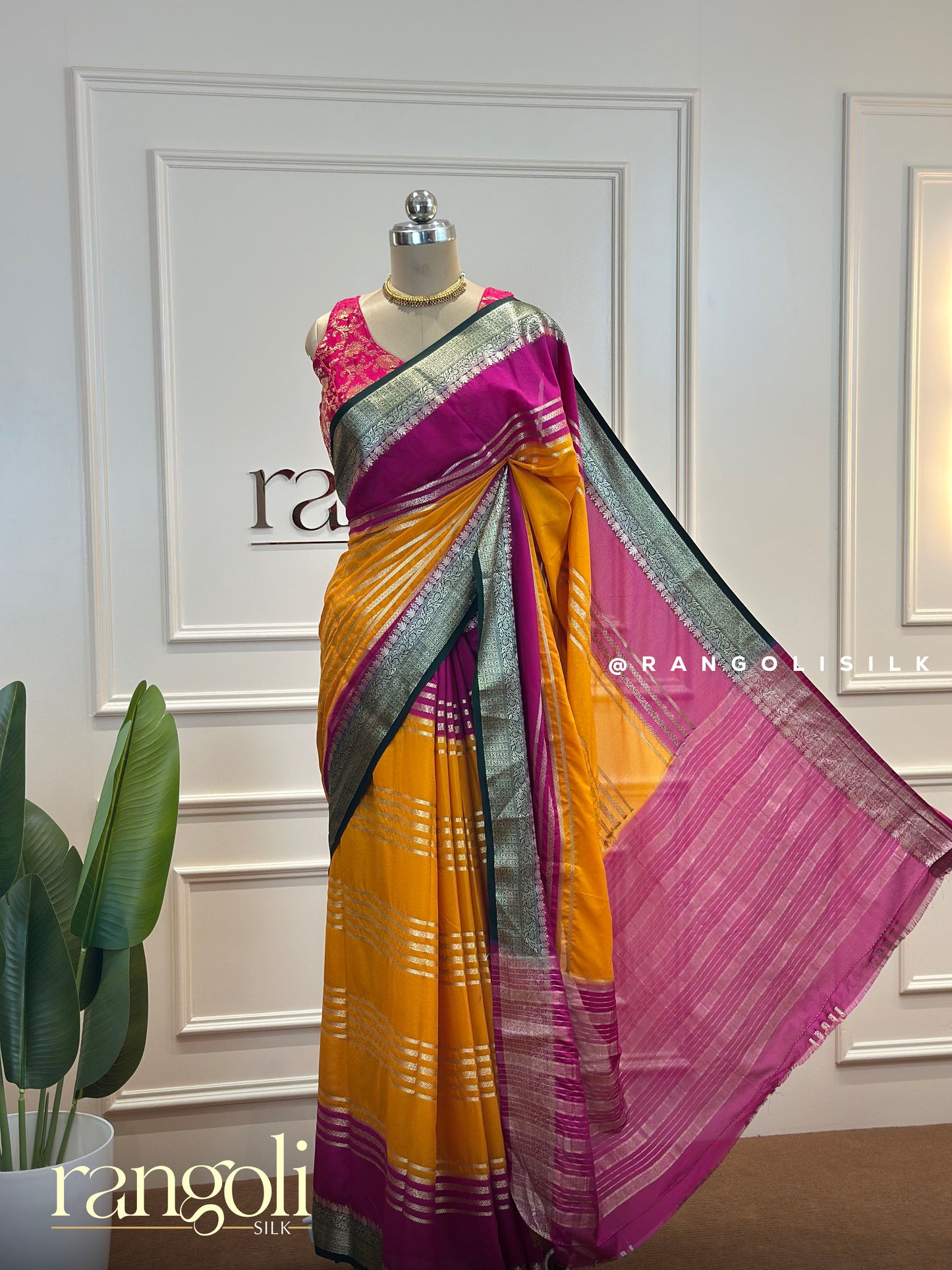 Semi Mysore Silk Saree with 3D Pattern – Elegant & Lightweight Drape - Post 499