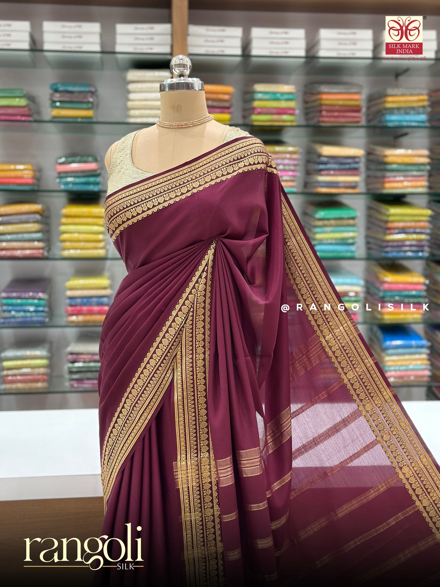 Pure Mysore Crepe Silk Saree With Silk Mark Certified - Post 907