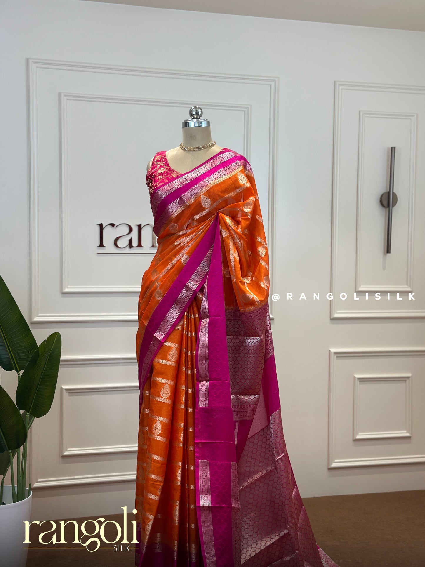 Silk Cotton Saree with Bold Stripes & Traditional Motifs - Post 413
