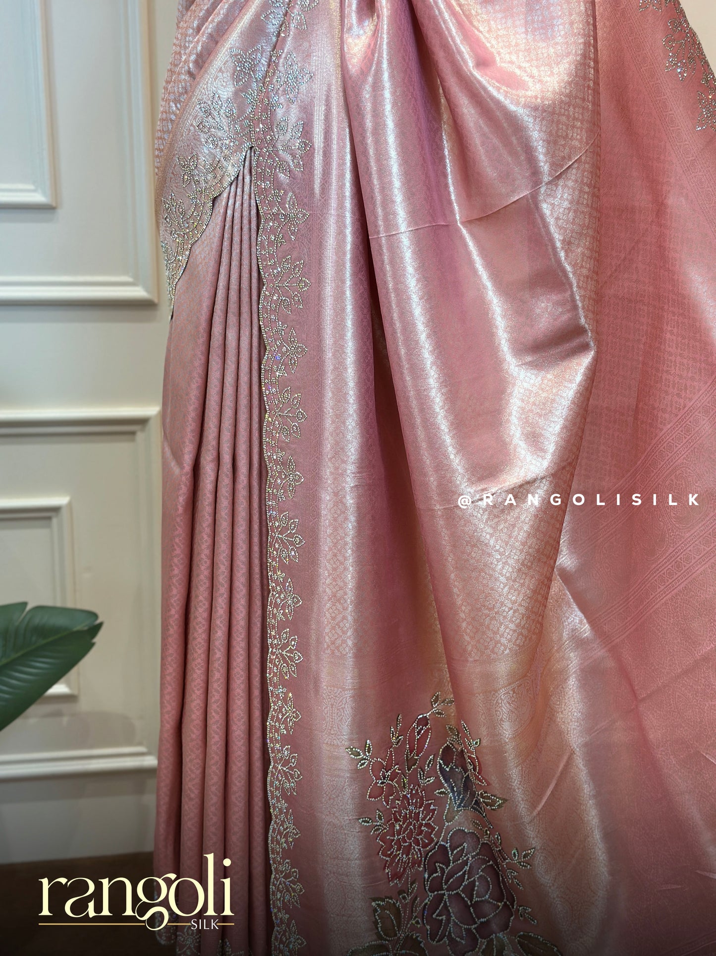Designer Tissue Silk Saree with Embroidered Floral Work - Post 910