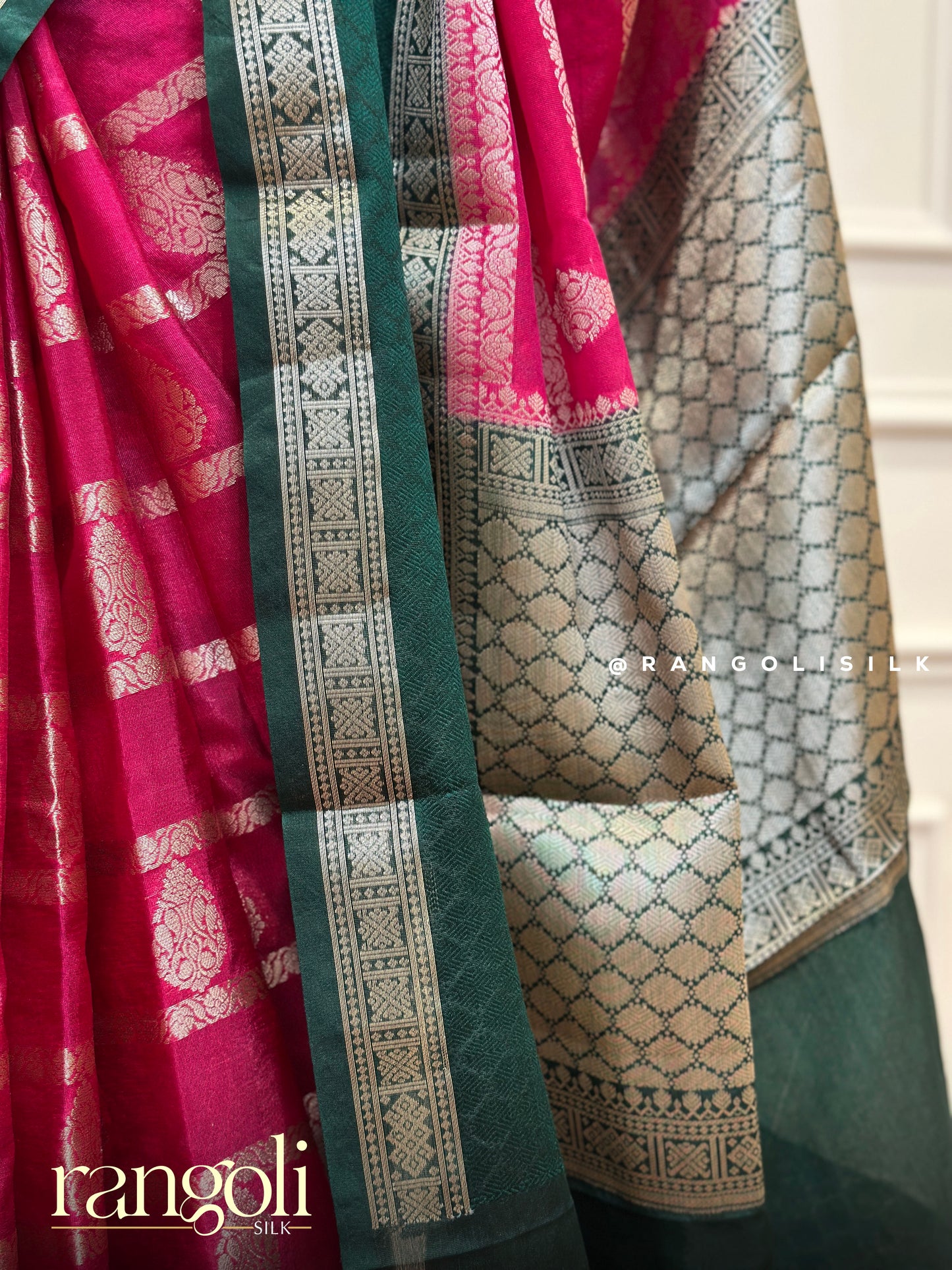Silk Cotton Saree with Bold Stripes & Traditional Motifs - Post 413
