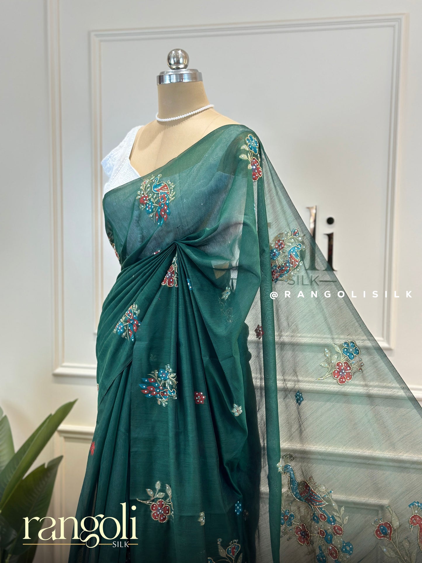 Elegant Cotton Sarees in Teal, Purple & Emerald Green - Post 715