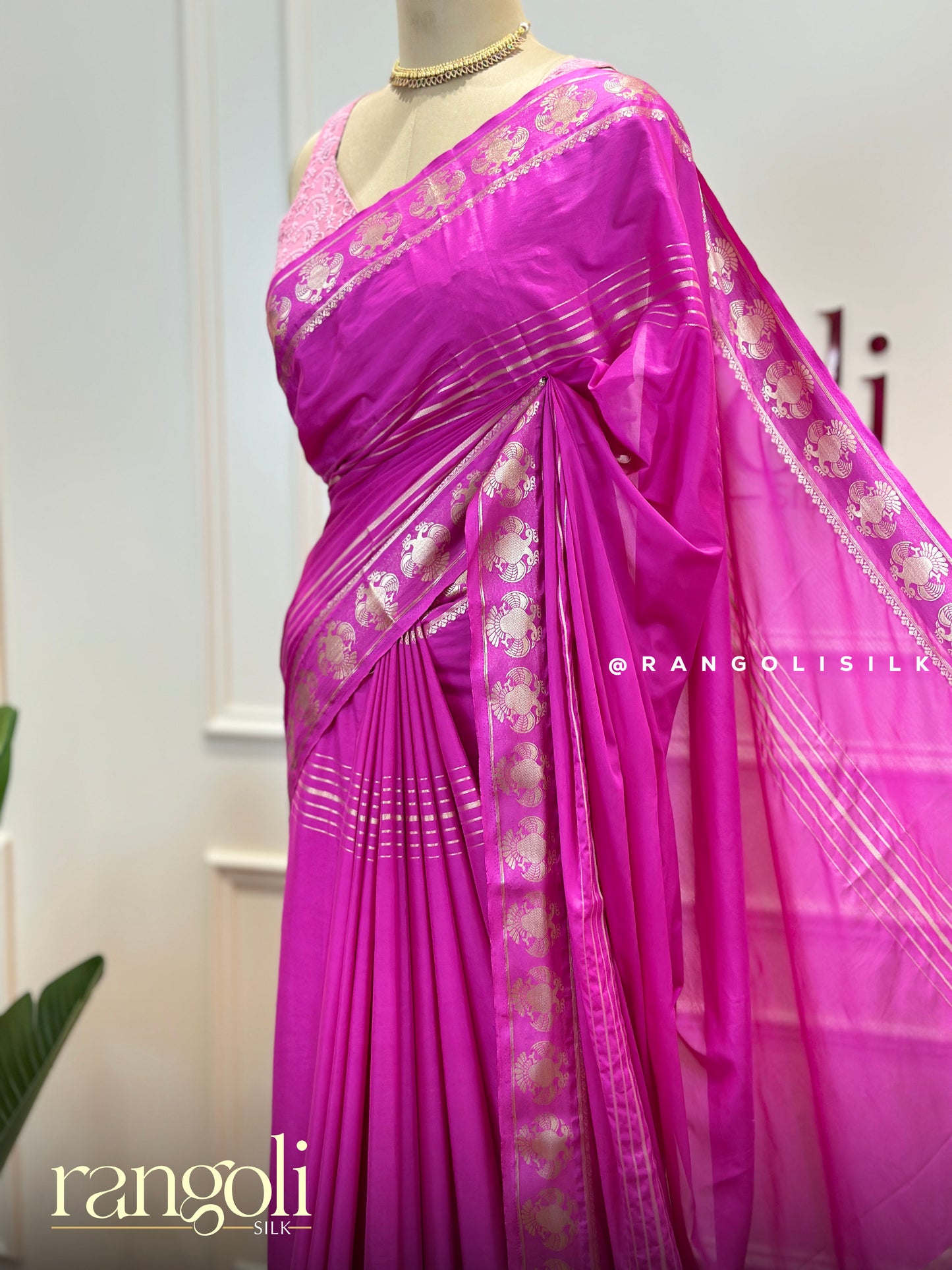 Semi Mysore Silk Saree with Intricate Gold Zari Work - Post 511