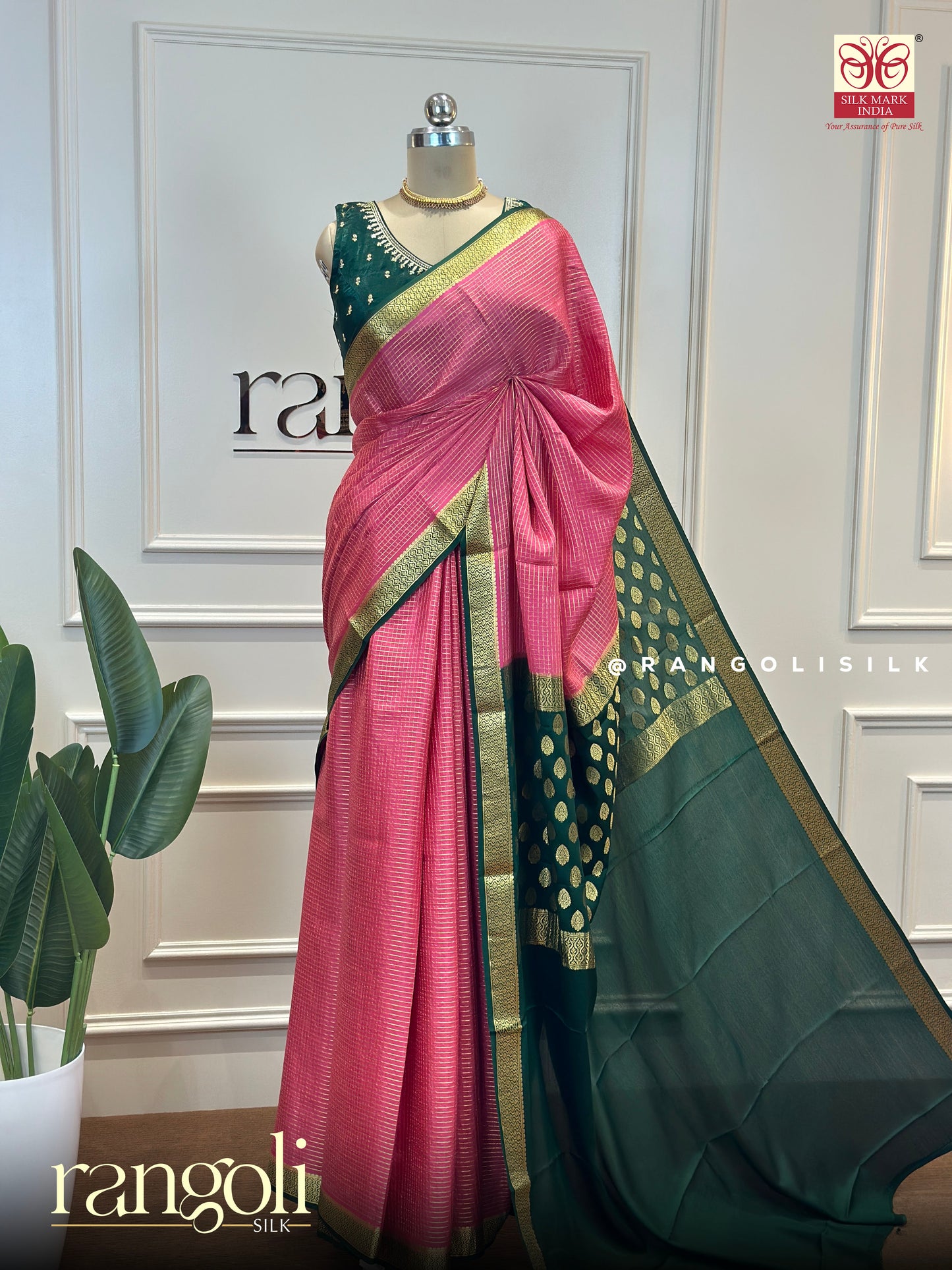Elegant Pure Mysore Silk Saree in a Vibrant Hue Blend - Post 512