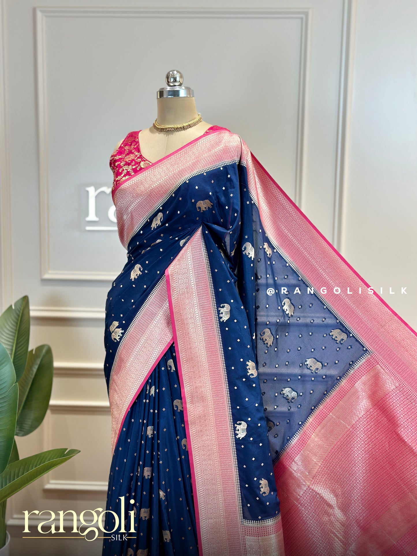 Banarasi Saree with Intricate Elephant Motifs - Post 513
