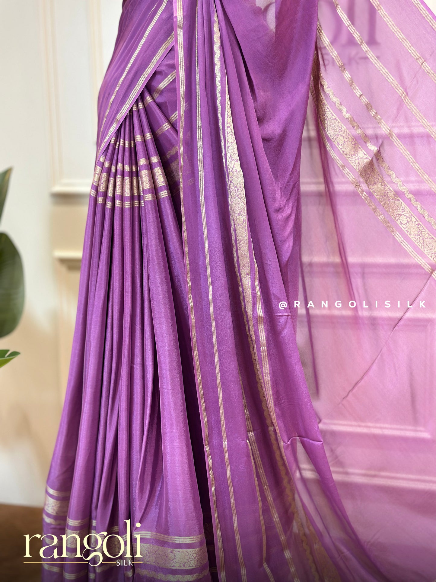 Semi Mysore Silk Saree with Rich Textures & Gold Zari Work - Post 515
